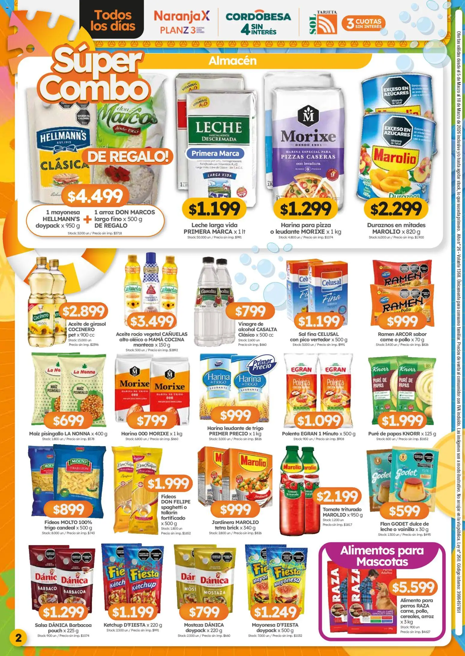 Cordiez ofertas │ válido desde el 05.03.2026 | Página: 2 | Productos: Pico, Ketchup, Manteca, Arroz