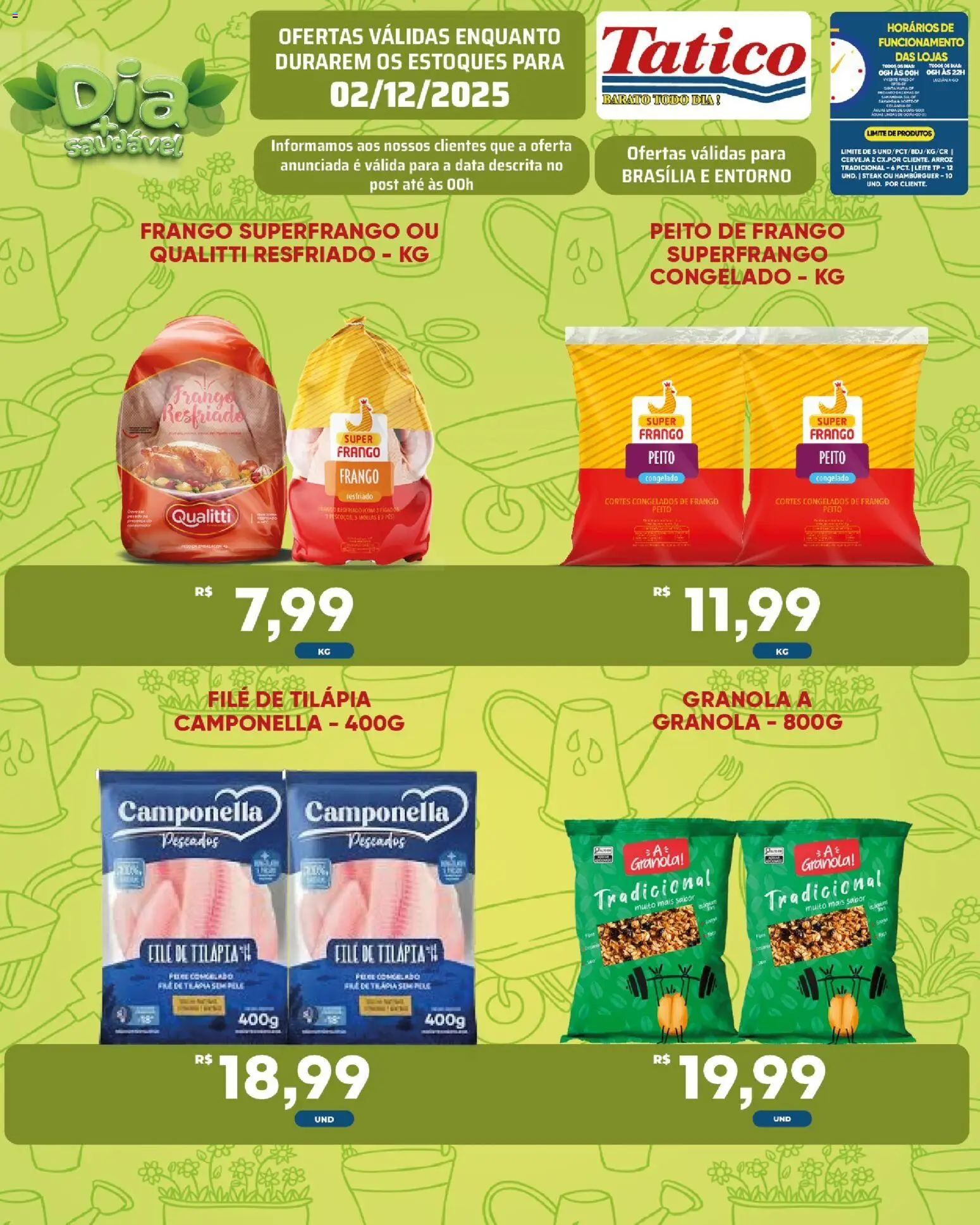 Tatico Folheto - válido de 03.12.2025 | Página: 21 | Produtos: Leite, Arroz, Frango, Filé de tilápia