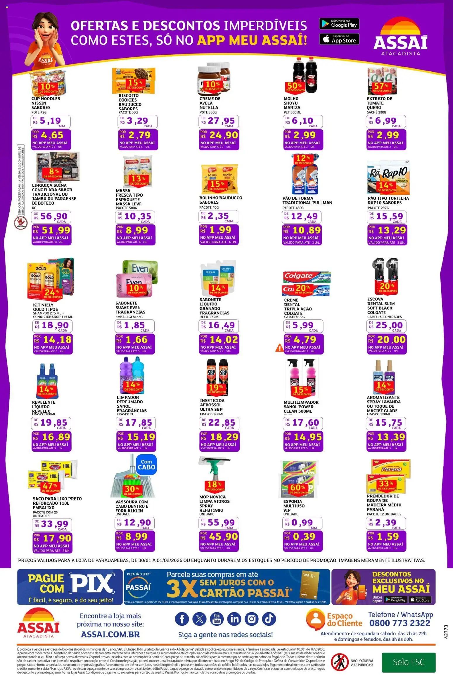 Assaí Atacadista Folheto - válido de 30.01.2026 | Página: 3 | Produtos: Mop, Repelente, Cabo, Vassoura