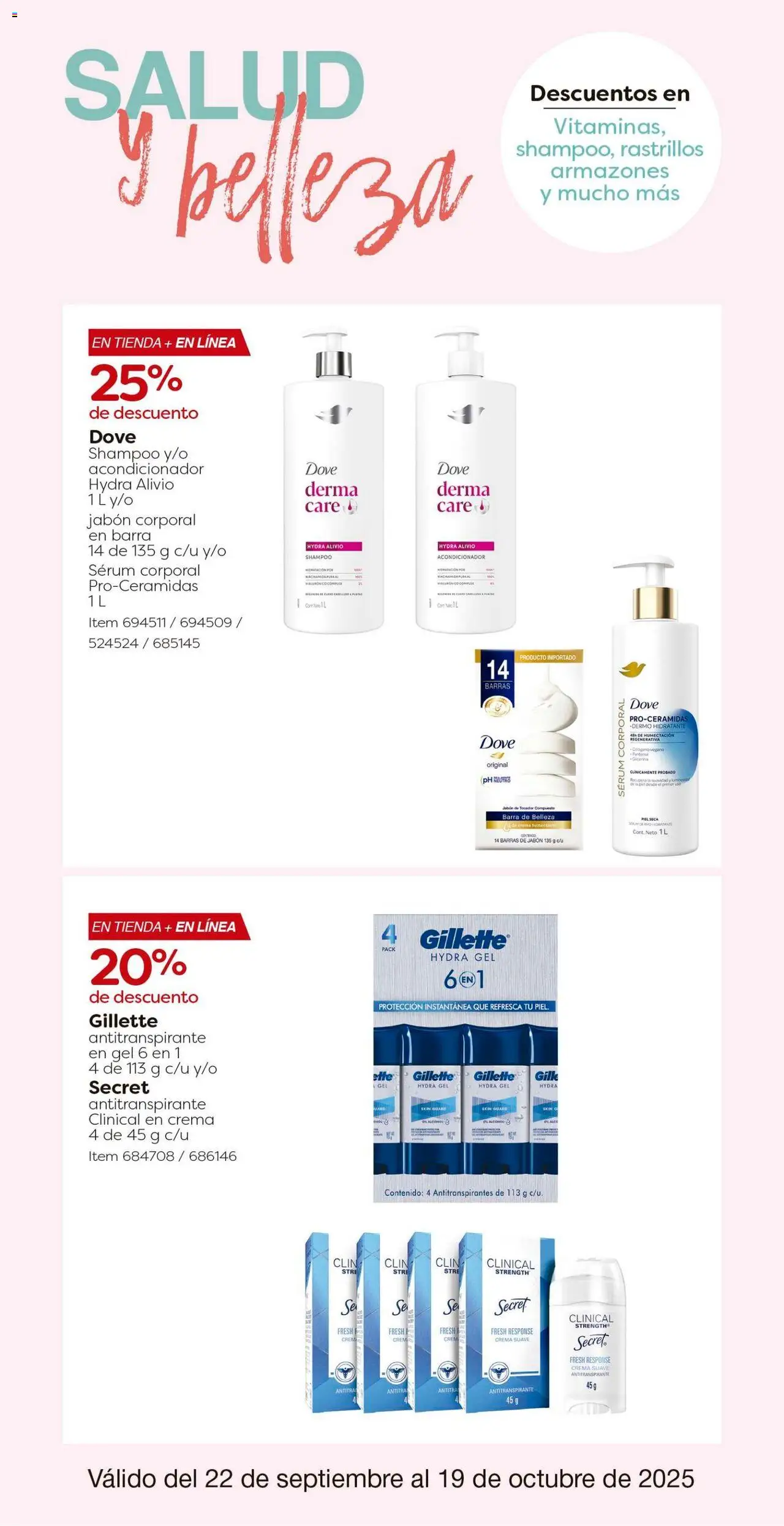 Nuevas ofertas de Costco válidas en toda la República Mexicana desde el 22.09.2025. ¡Encuentra las mejores ofertas en Costco - Catálogo! | Página: 27 | Productos: Antitranspirante, Barra, Acondicionador, Jabón