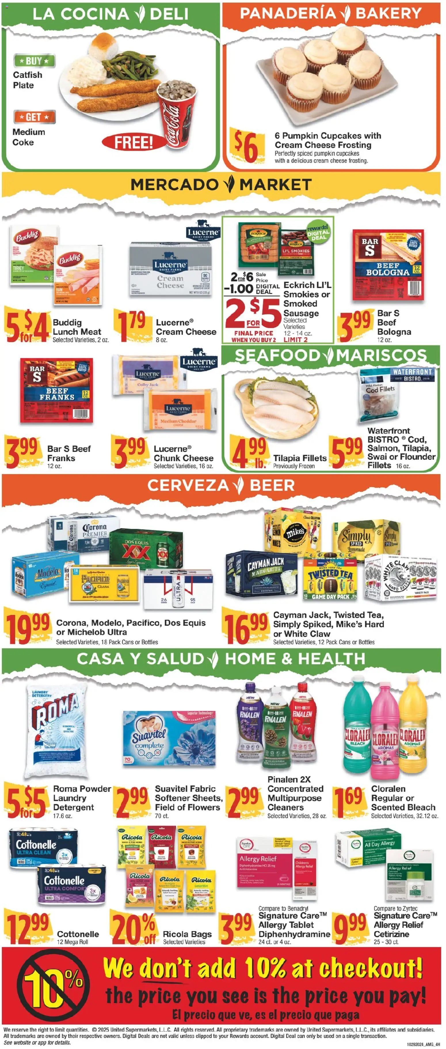 United Supermarkets Ad - valid from 28.10.2025 | Page: 4 | Products: Bakery, Beer, Cream, Tablet