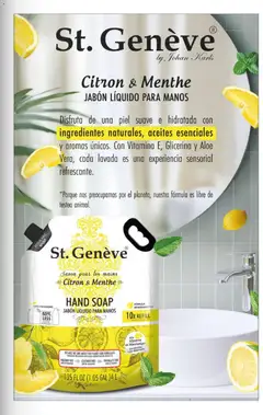 Vista previa de St. Genève Citron & Menthe JABÓN LÍQUIDO PARA MANOS, Hand soap with citron and menthe scent, liquid for hands., nuevo folleto de la tienda, válido en México a partir del 01.03.2026 | Página: 111