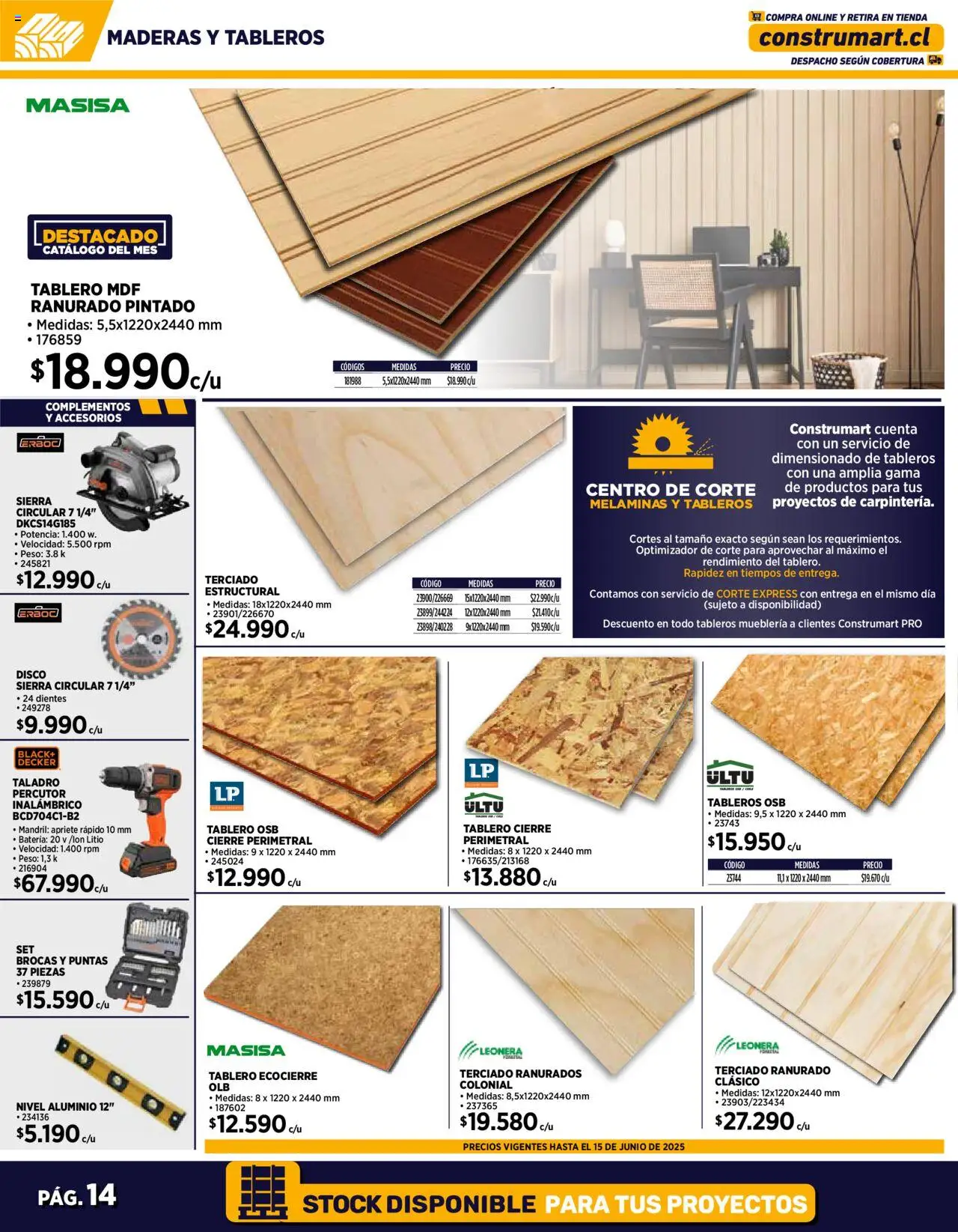 Construmart ofertas  │ válido desde el 10.06.2025 | Página: 14 | Productos: Disco, Taladro, Sierra, Batería