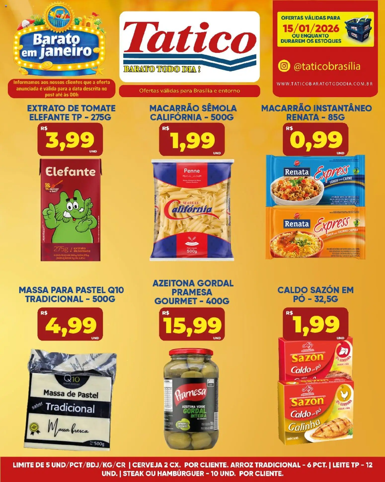 Tatico Folheto - válido de 16.01.2026 | Página: 18 | Produtos: Pó, Arroz, Macarrão, Massa de pastel