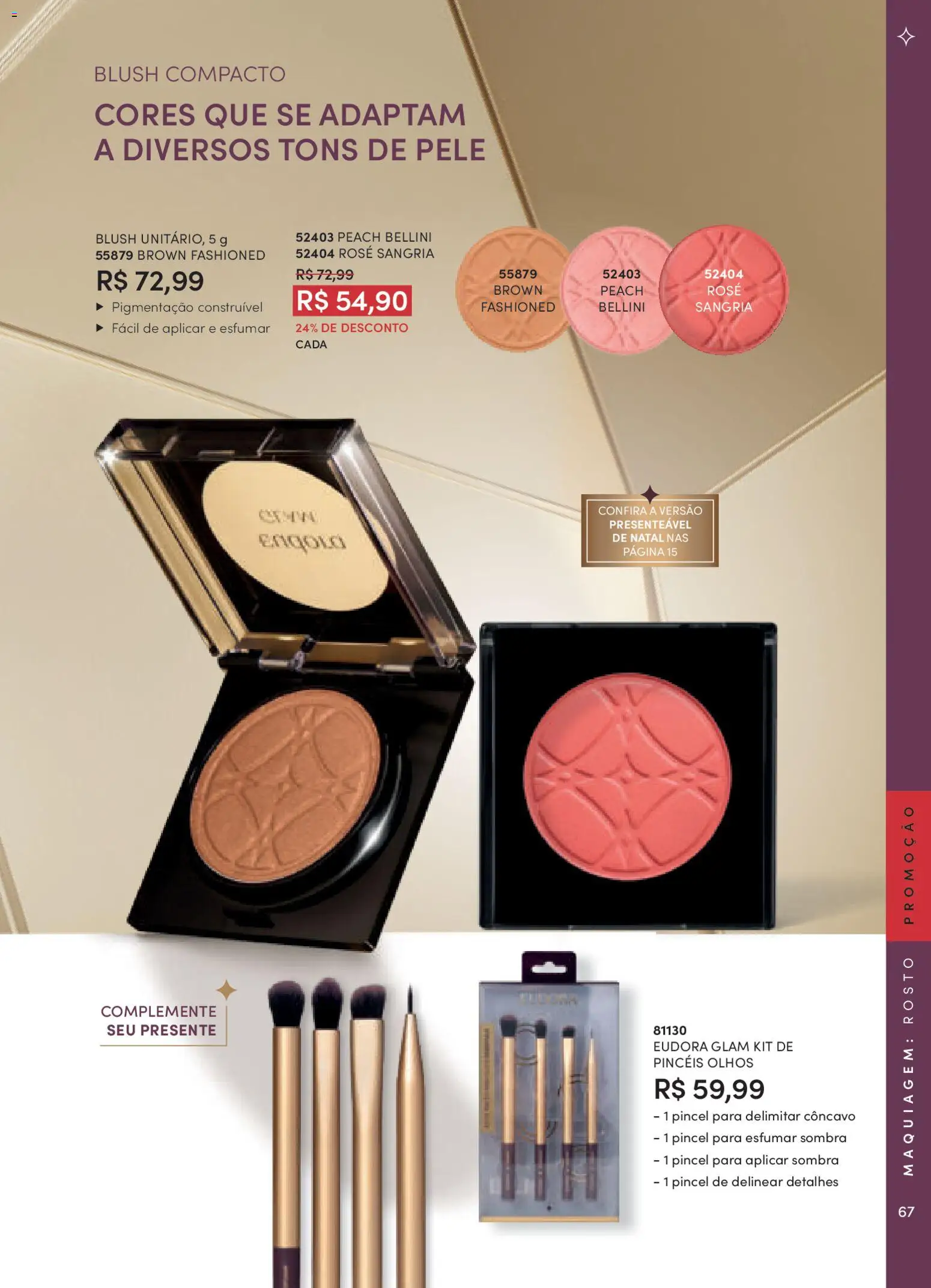 Eudora Folheto - válido de 10.11.2025 | Página: 67 | Produtos: Maquiagem, Blush, Pincel