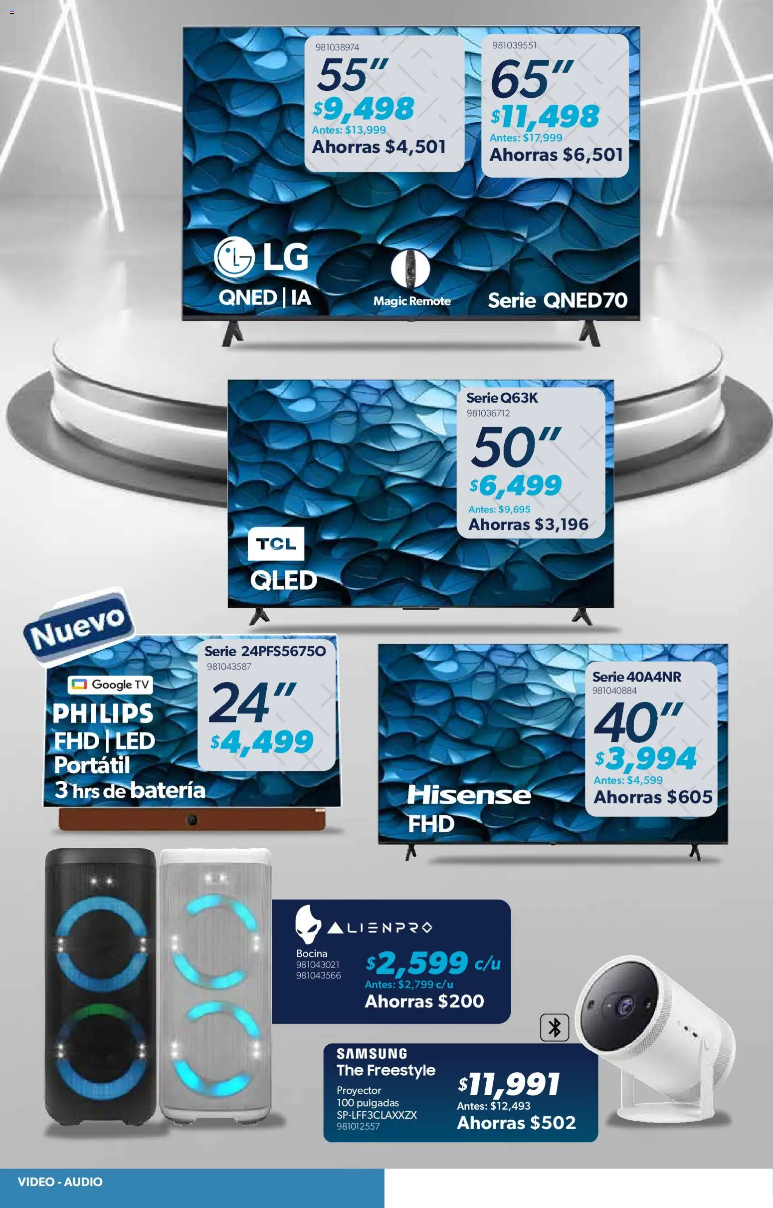 Nuevas ofertas de Sam's Club válidas en toda la República Mexicana desde el 07.01.2026. ¡Encuentra las mejores ofertas en Sam's Club catálogo! | Página: 28 | Productos: Proyector, Audio, Bocina, Video