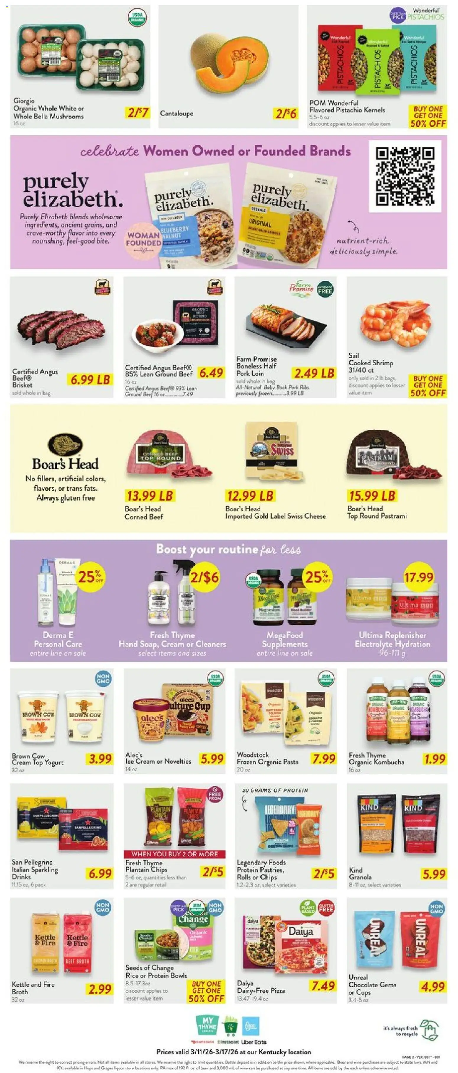 Fresh Thyme Weekly Ad - KY - valid from 11.03.2026 | Page: 4 | Products: Mushrooms, Yogurt, Chocolate, Cream