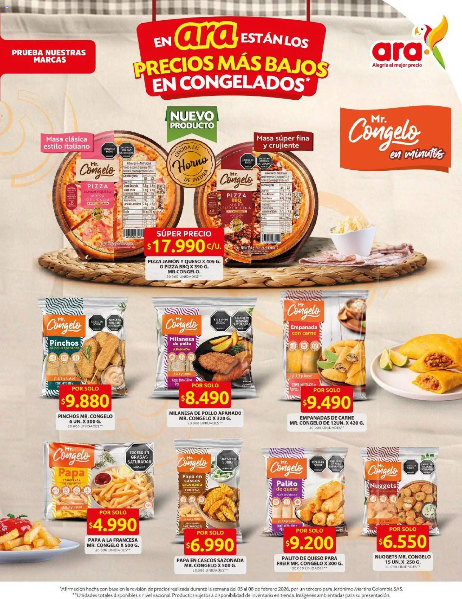 Ara revista - valida desde el 11.02.2026 | Página: 6 | Productos: Cloro, Papa, Queso, Pizza