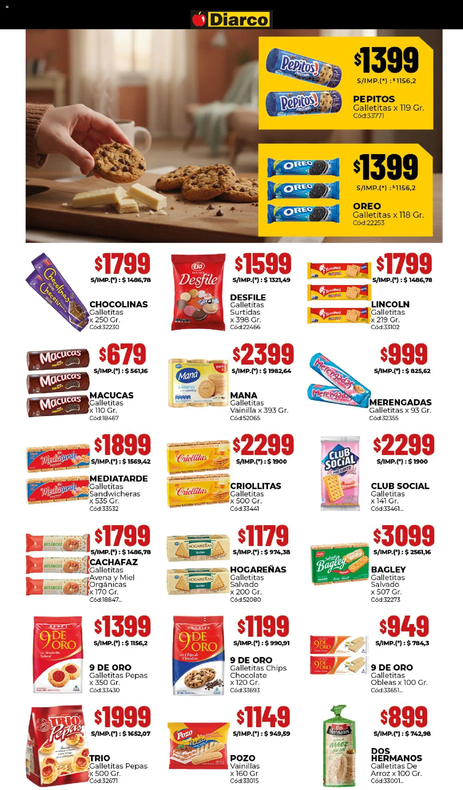 Diarco ofertas │ válido desde el 06.04.2026 | Página: 5 | Productos: Galletitas, Avena, Chocolate, Arroz