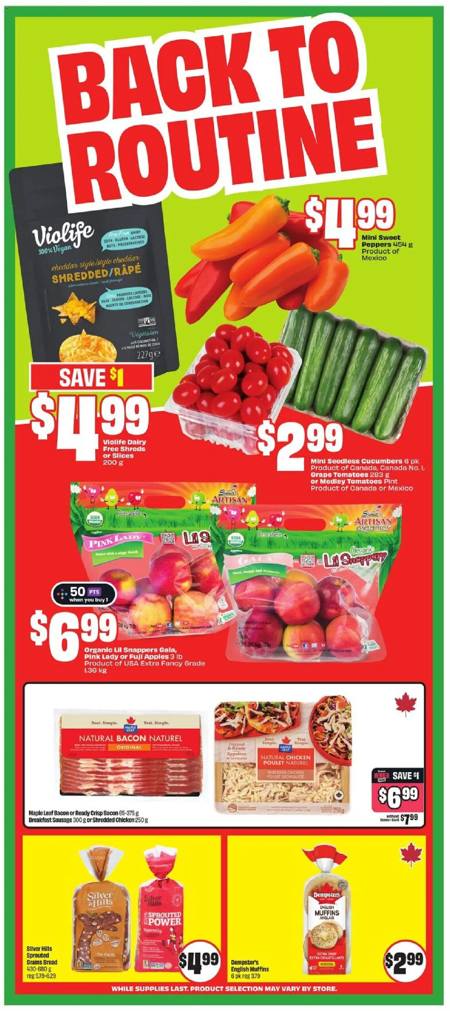 FreshCo flyer valid from 01.01.2026 | Page: 5 | Products: Nuts, Cucumbers, Bread, Tomatoes