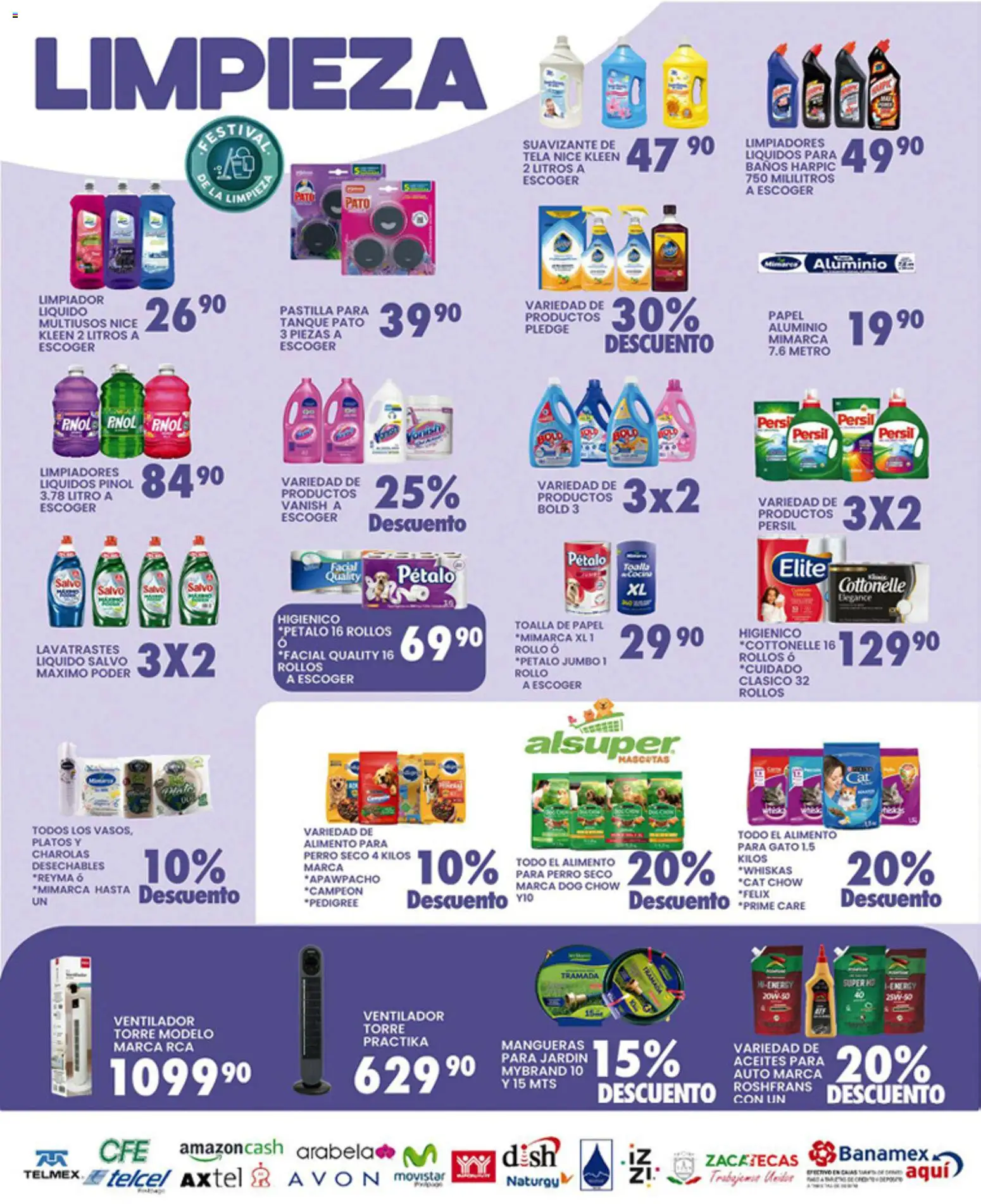 Nuevas ofertas de Alsuper válidas en toda la República Mexicana desde el 27.03.2026. ¡Encuentra las mejores ofertas en Alsuper folleto Zacatecas! | Página: 5 | Productos: Ventilador, Suavizante, Limpiador, Toalla