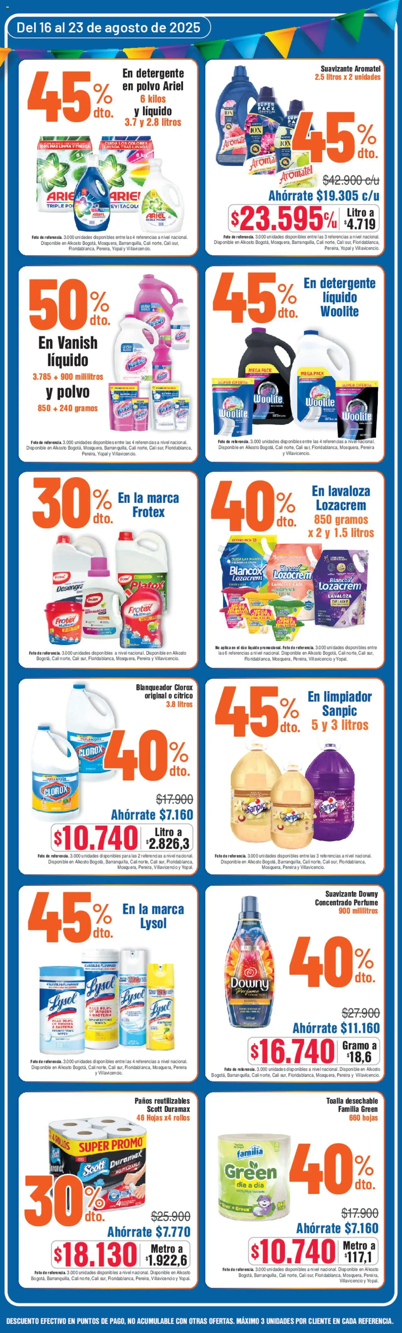 Alkosto revista - valida desde el 16.08.2025 | Página: 6 | Productos: Limpiador, Perfume, Polvo, Ropa
