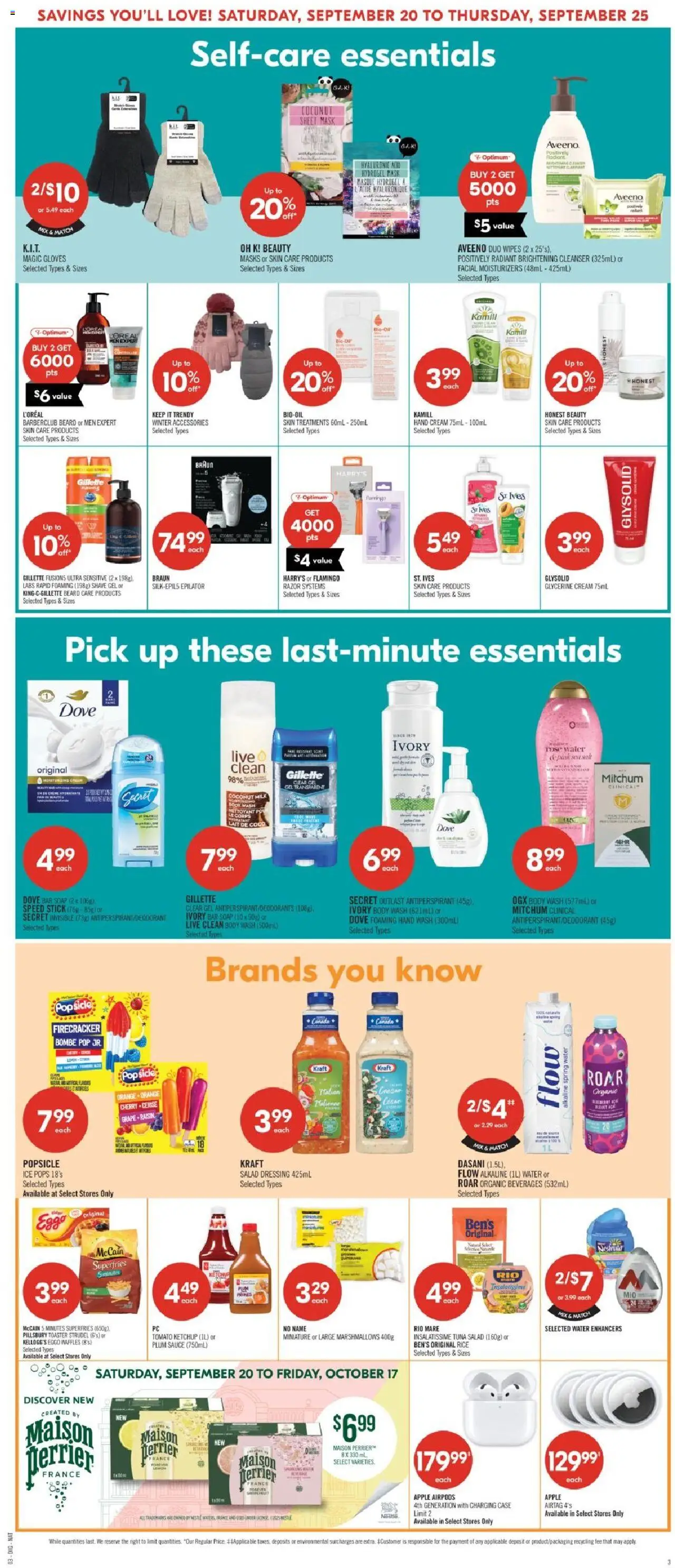 Shoppers flyer valid from 20.09.2025 | Page: 18 | Products: Rice, Cream, Hand cream, Milk
