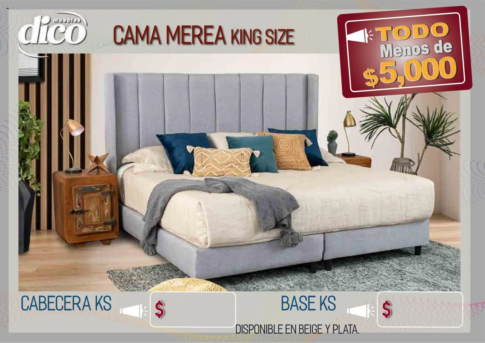 Nuevas ofertas de Muebles Dico válidas en toda la República Mexicana desde el 09.04.2026. ¡Encuentra las mejores ofertas en Muebles Dico catálogo Todo menos de 5000 Pacifico! | Página: 8 | Productos: Cabecera, Cama