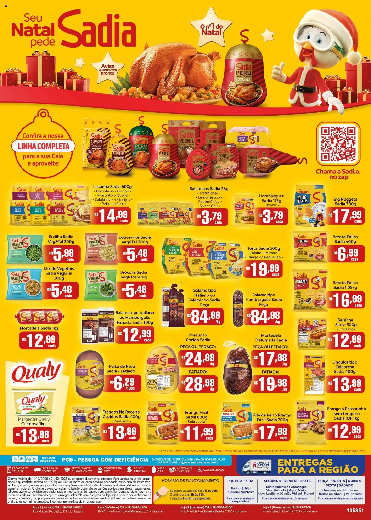 Supermercados Rondon Folheto - válido de 11.12.2025 | Página: 2 | Produtos: Tender, Salsicha, Linguiça, Cenoura