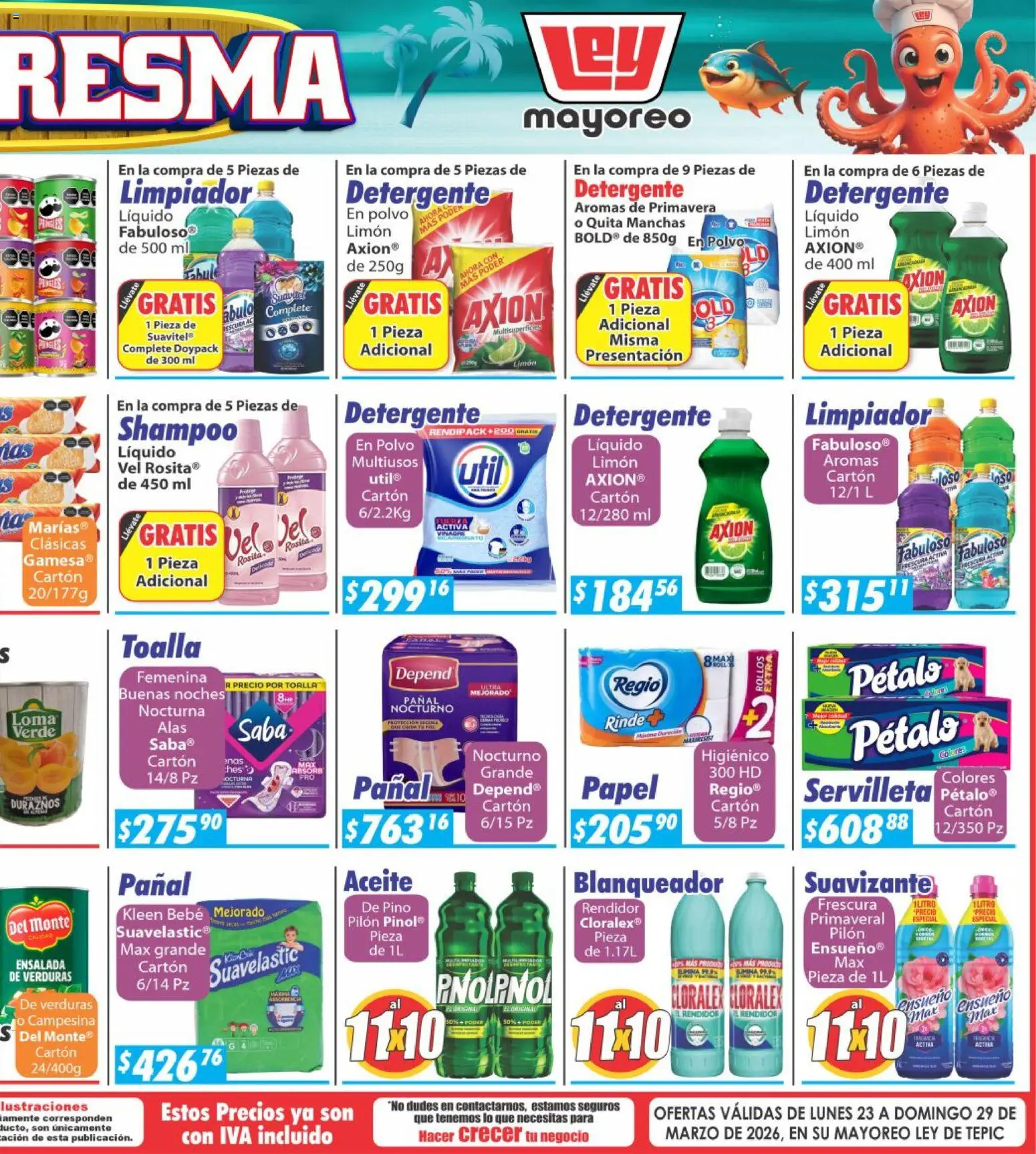 Nuevas ofertas de Casa Ley válidas en toda la República Mexicana desde el 23.03.2026. ¡Encuentra las mejores ofertas en Casa Ley folleto Tepic! | Página: 6 | Productos: Suavizante, Limpiador, Ensalada, Toalla