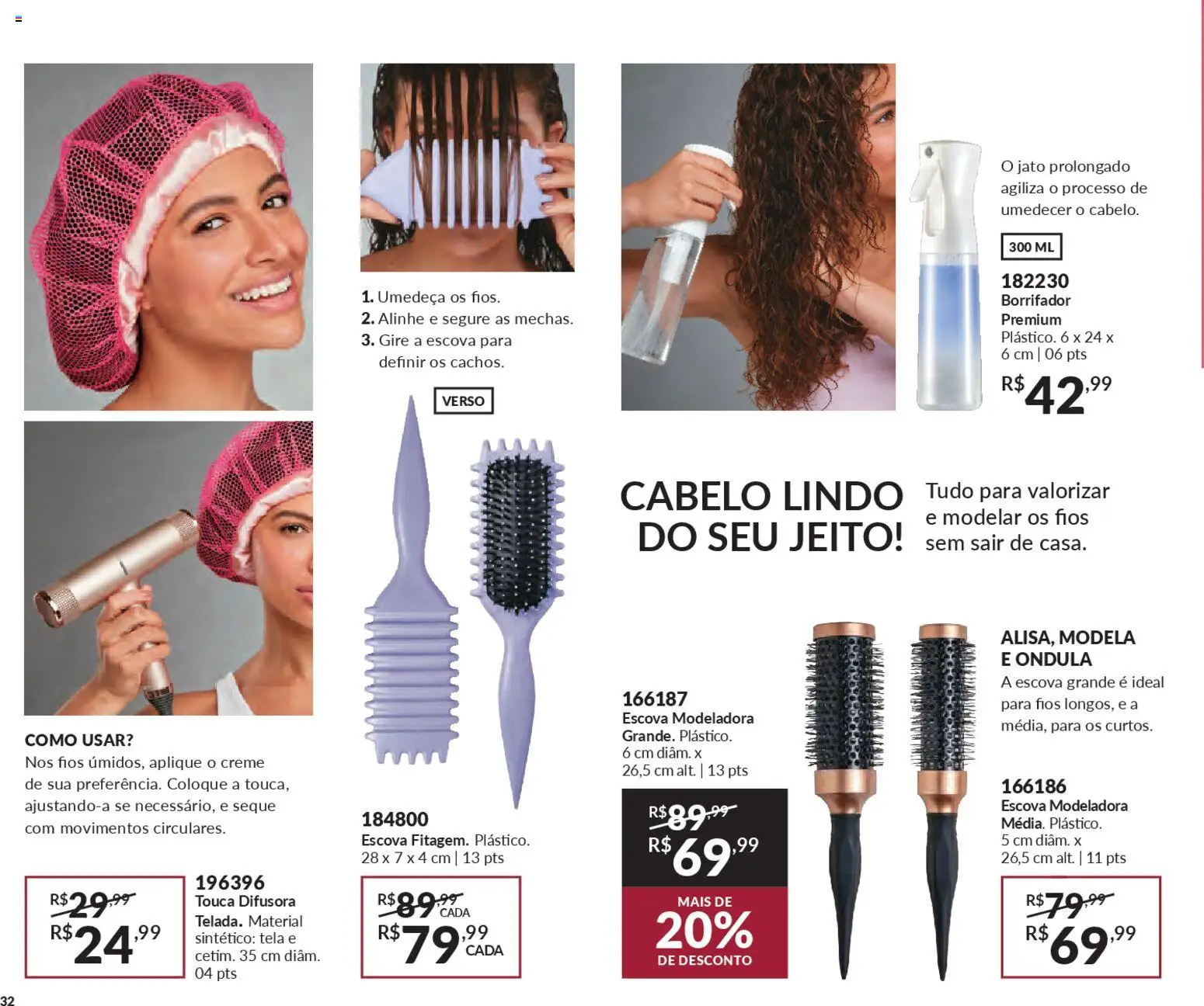 Avon Folheto - válido de 21.11.2025 | Página: 32 | Produtos: Touca, Escova, Tela, Creme