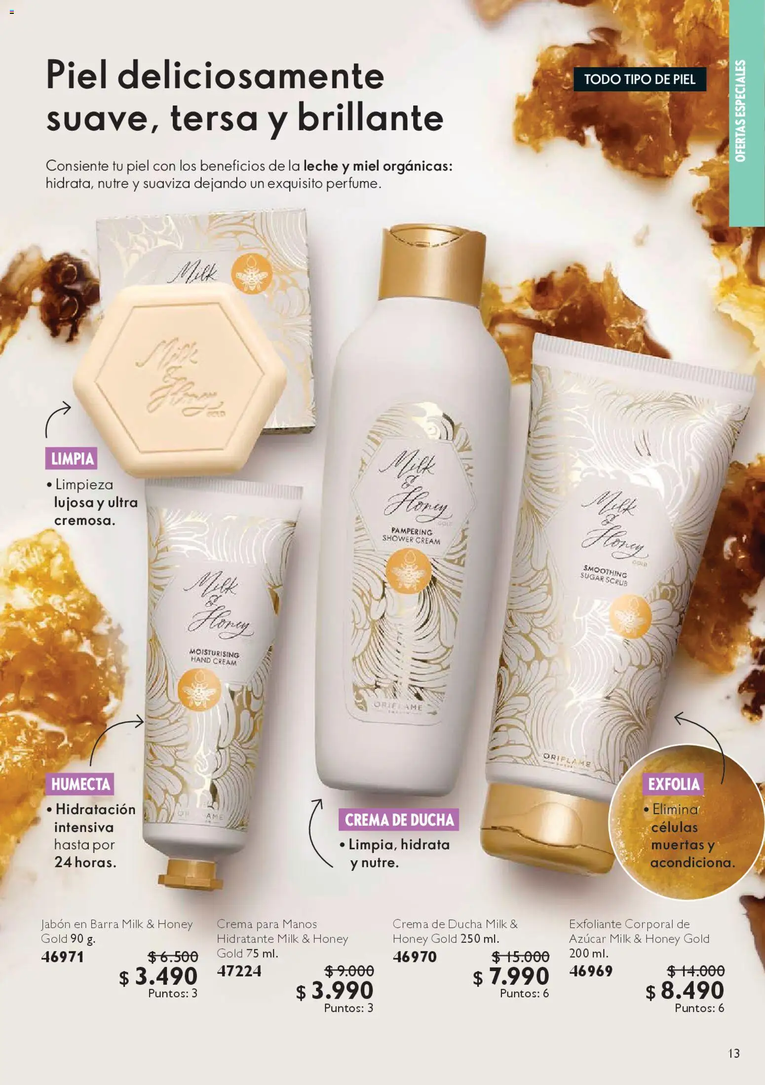 Oriflame catálogo │ válido desde el 07.03.2026 | Página: 13 | Productos: Exfoliante corporal, Ducha, Jabón, Azucar