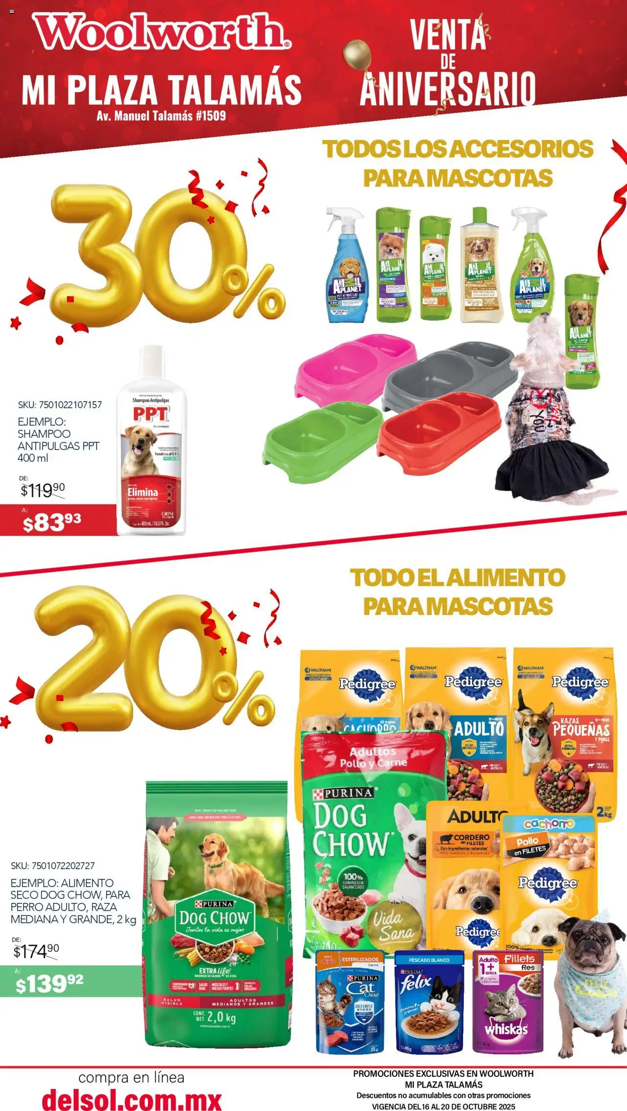Nuevas ofertas de Del Sol y Woolworth válidas en toda la República Mexicana desde el 16.10.2025. ¡Encuentra las mejores ofertas en Del Sol y Woolworth - Aniversario Apertura Woolworth Talamás! | Página: 20 | Productos: Pollo