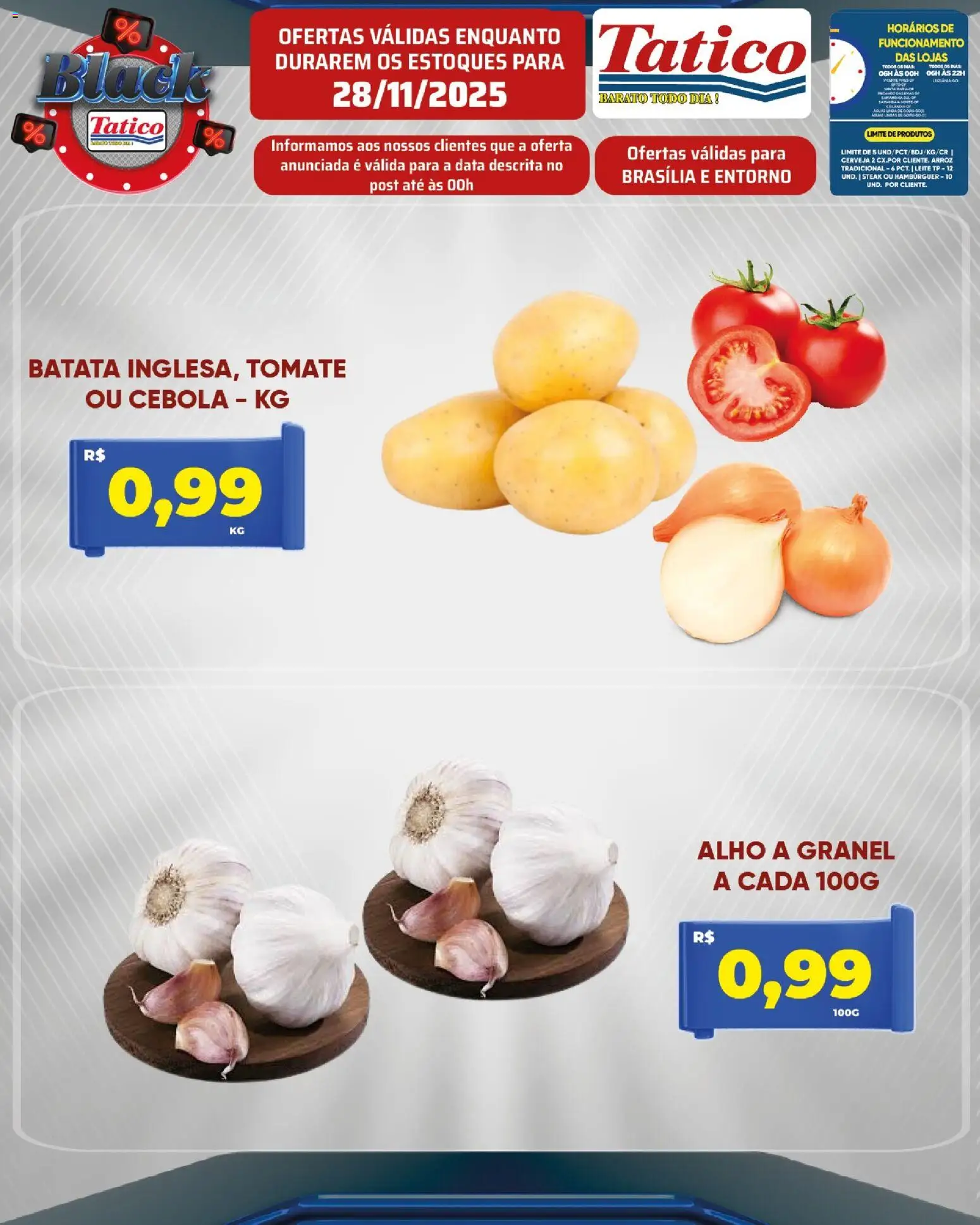 Tatico Folheto - válido de 28.11.2025 | Página: 7 | Produtos: Alho, Cerveja, Arroz, Batata