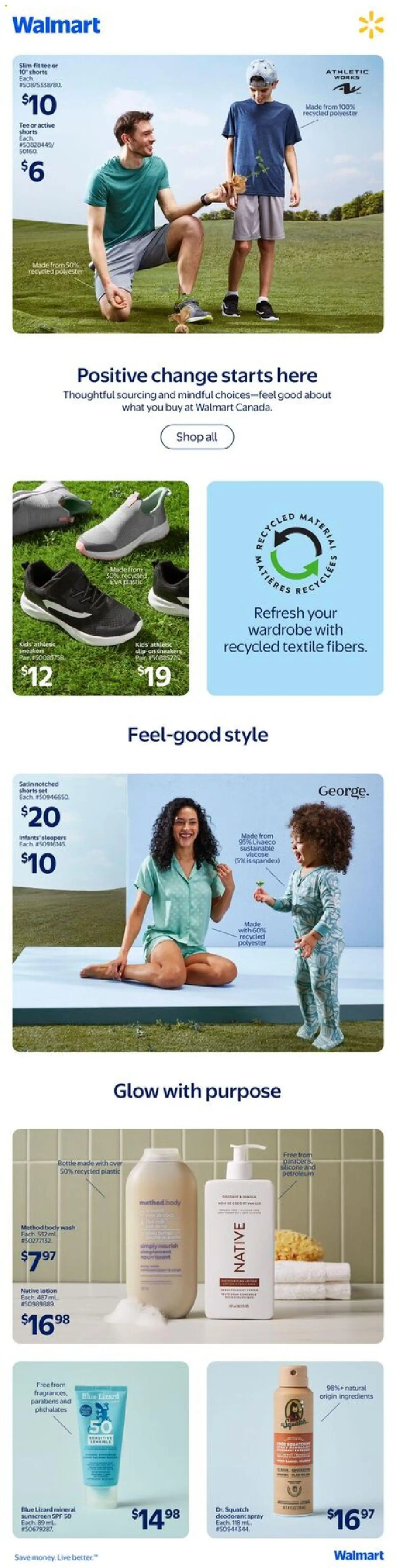 Walmart flyer valid from 23.04.2026 | Page: 14 | Products: Sneakers, Body wash, Wardrobe, Shorts