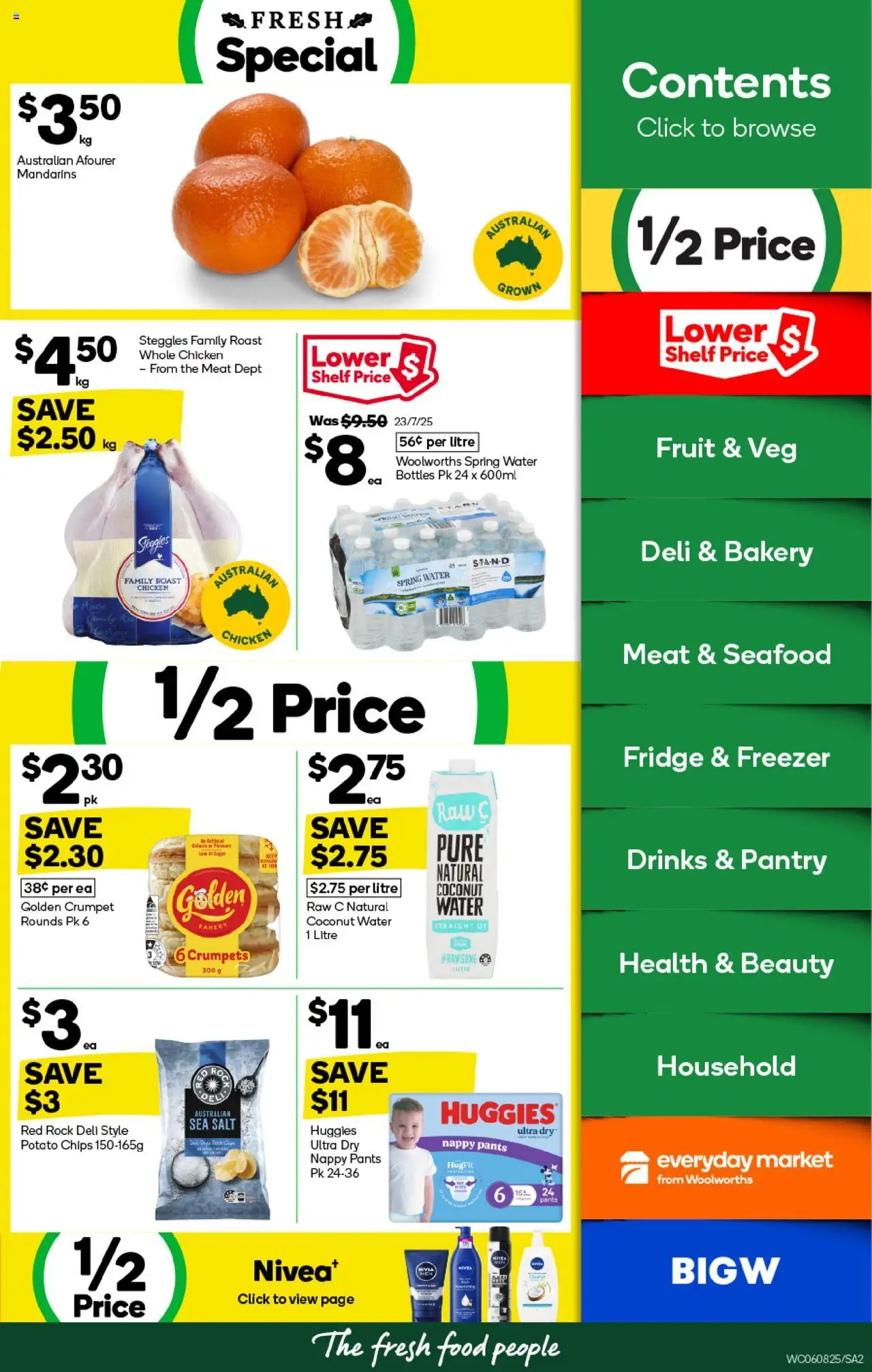 Woolworths catalogue - valid from 06.08.2025 | Page: 2 | Products: Crumpets, Meat, Water, Pants