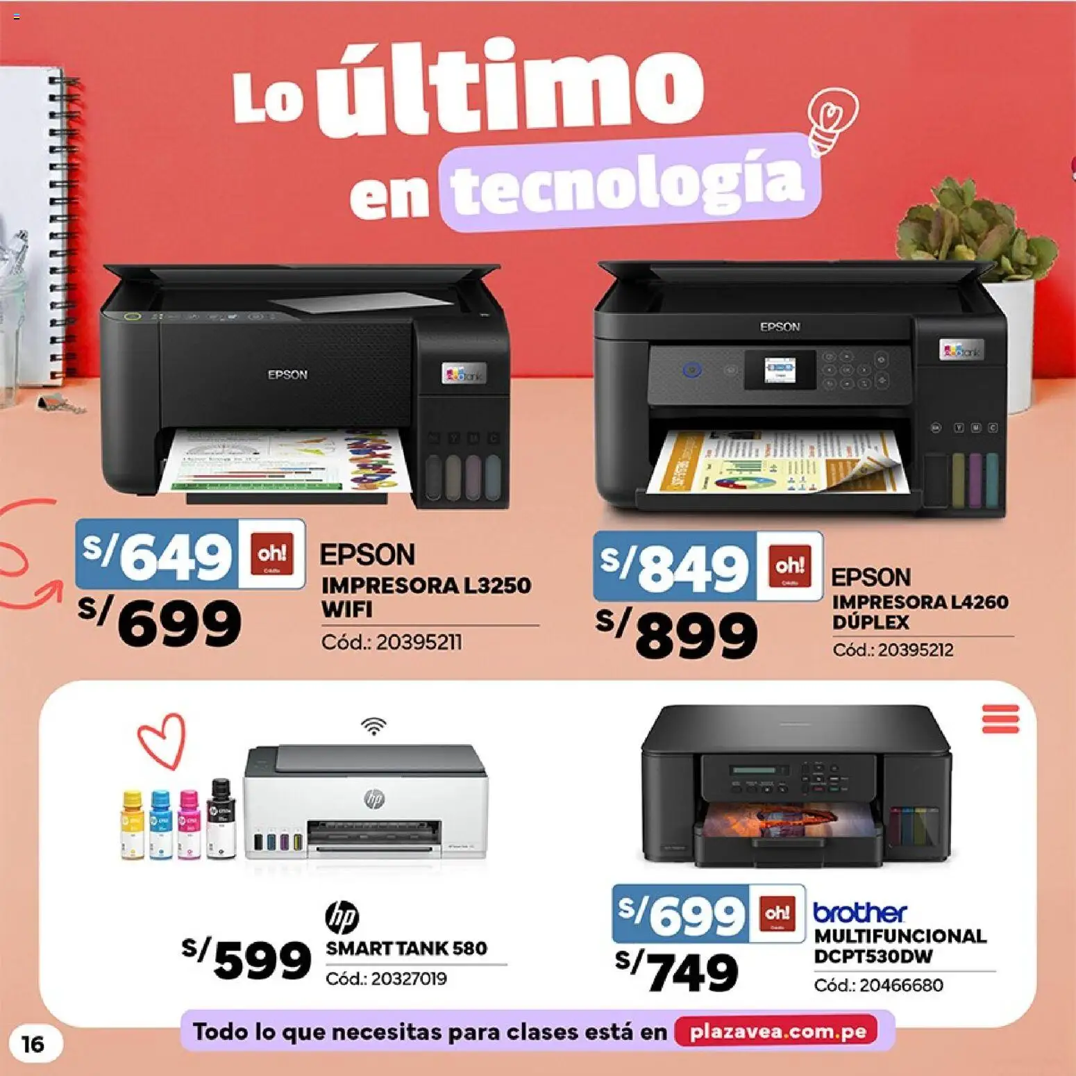 Catálogo Plaza Vea válido desde 02.02.2026 | Página: 16 | Productos: Impresora