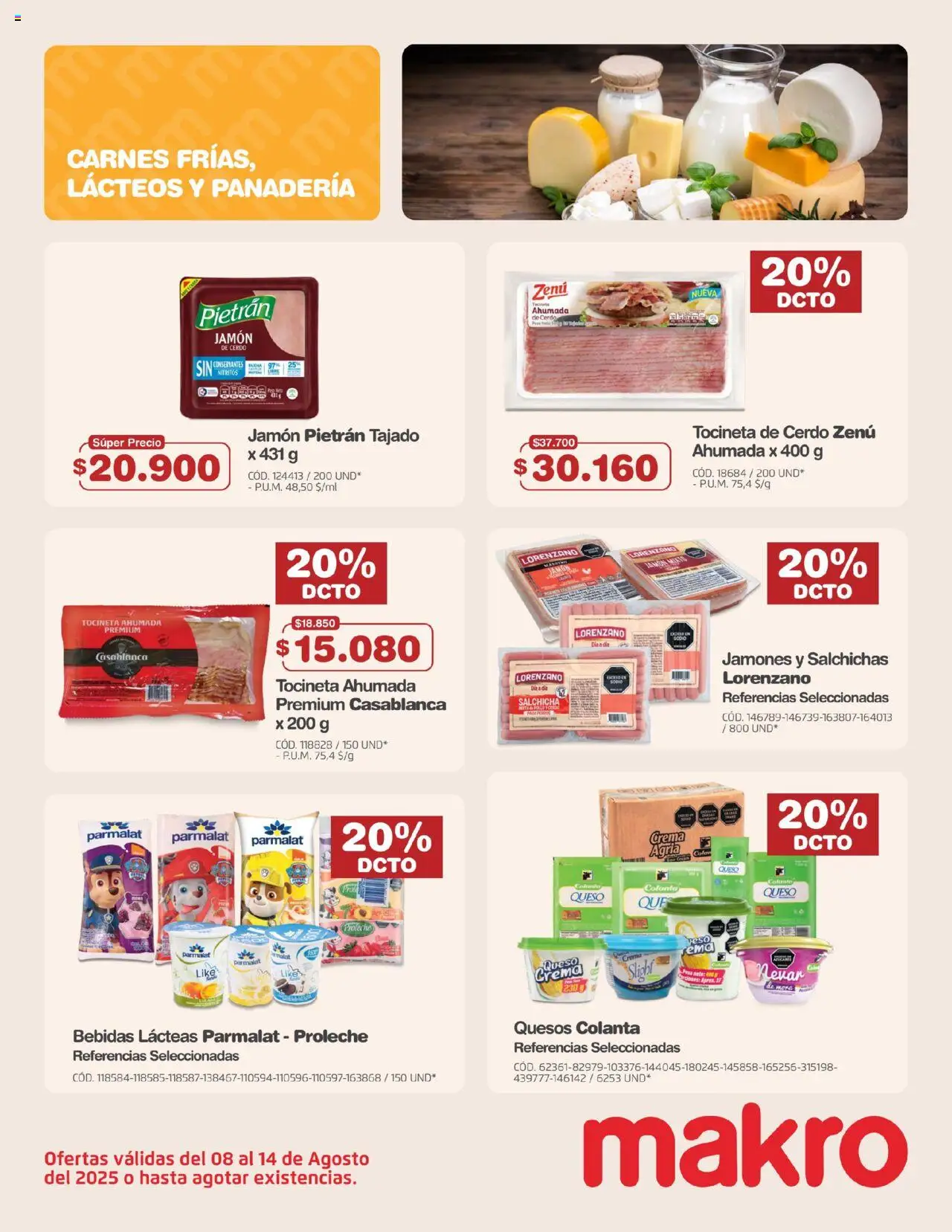 Makro revista - valida desde el 08.08.2025 | Página: 5 | Productos: Peso, Mora, Queso, Jamón