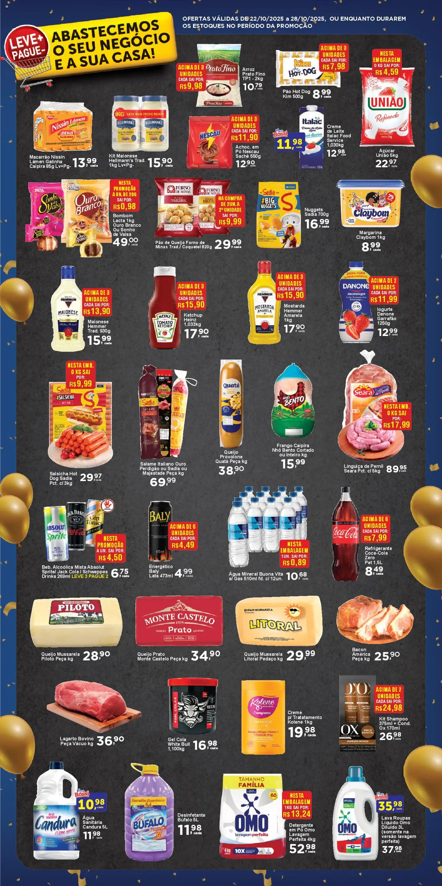 Rossi Supermercados Folheto - válido de 22.10.2025 | Página: 3 | Produtos: Pão, Vodka, Água mineral, Açúcar