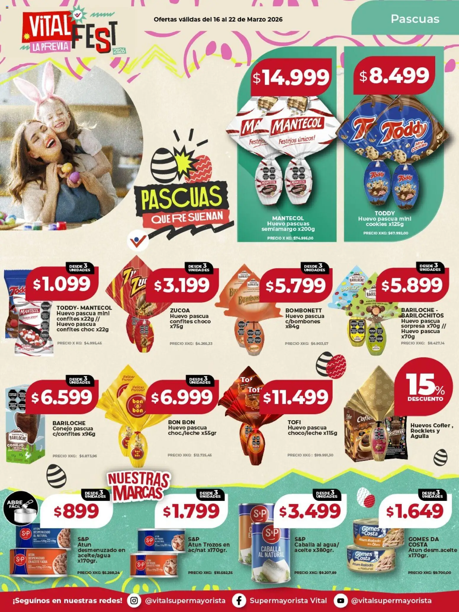 Vital - Pascuas │ válido desde el 16.03.2026 | Página: 1 | Productos: Atún, Huevo, Caballa, Huevos
