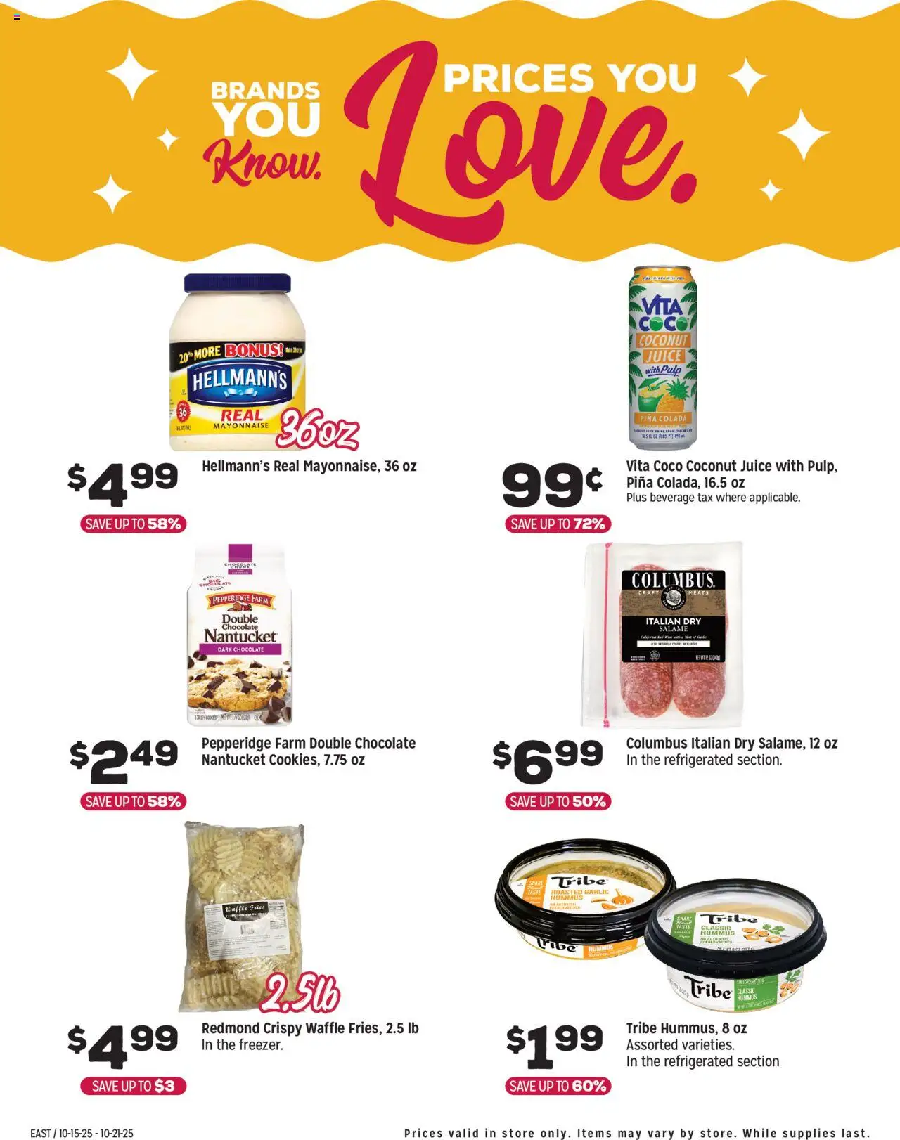 Grocery Outlet Weekly Ad - MD - valid from 15.10.2025 | Page: 6 | Products: Chocolate, Juice, Mayonnaise, Garlic