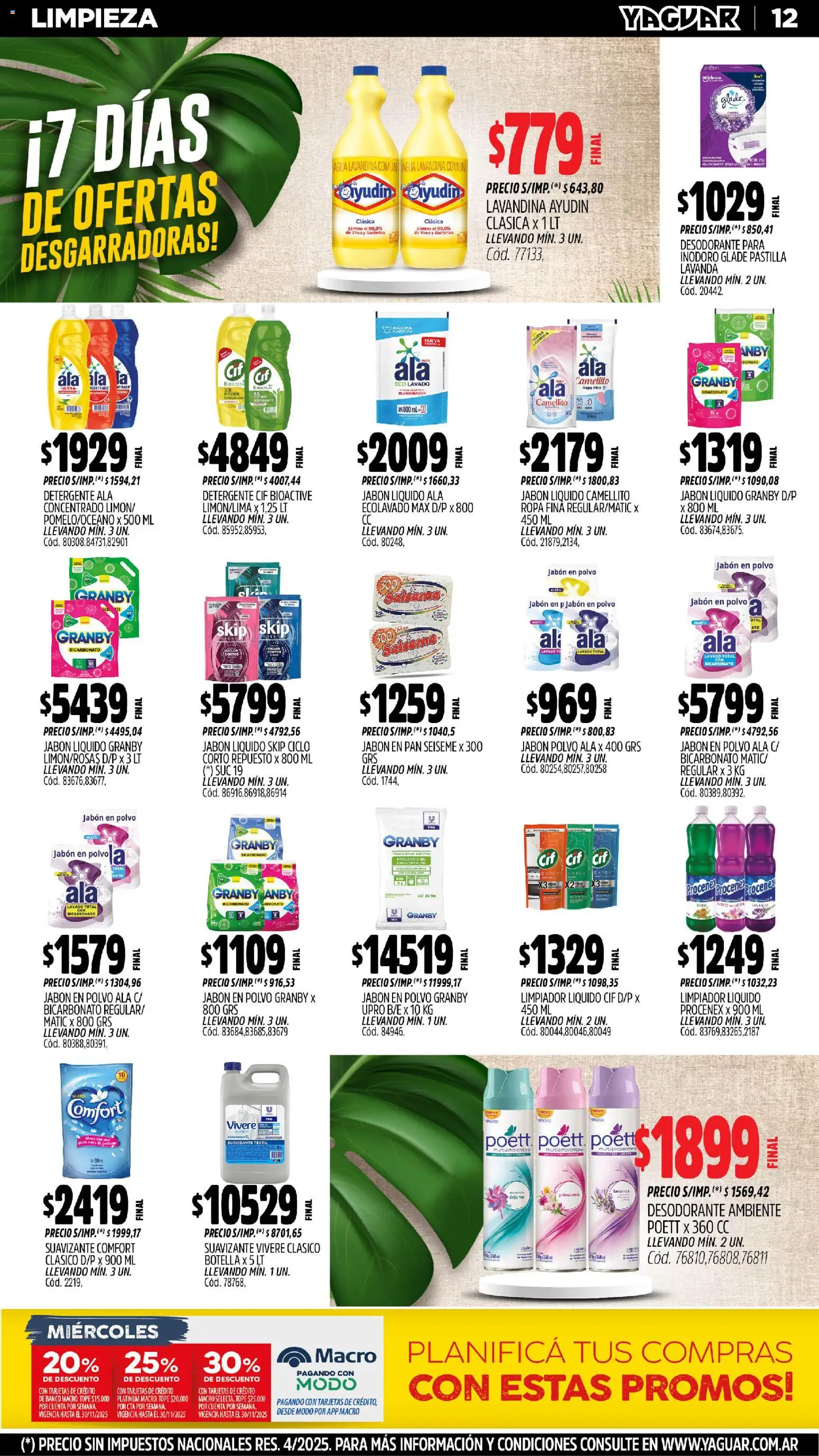 Yaguar - Salta │ válido desde el 03.11.2025 | Página: 14 | Productos: Polvo, Ropa, Té, Limpiador