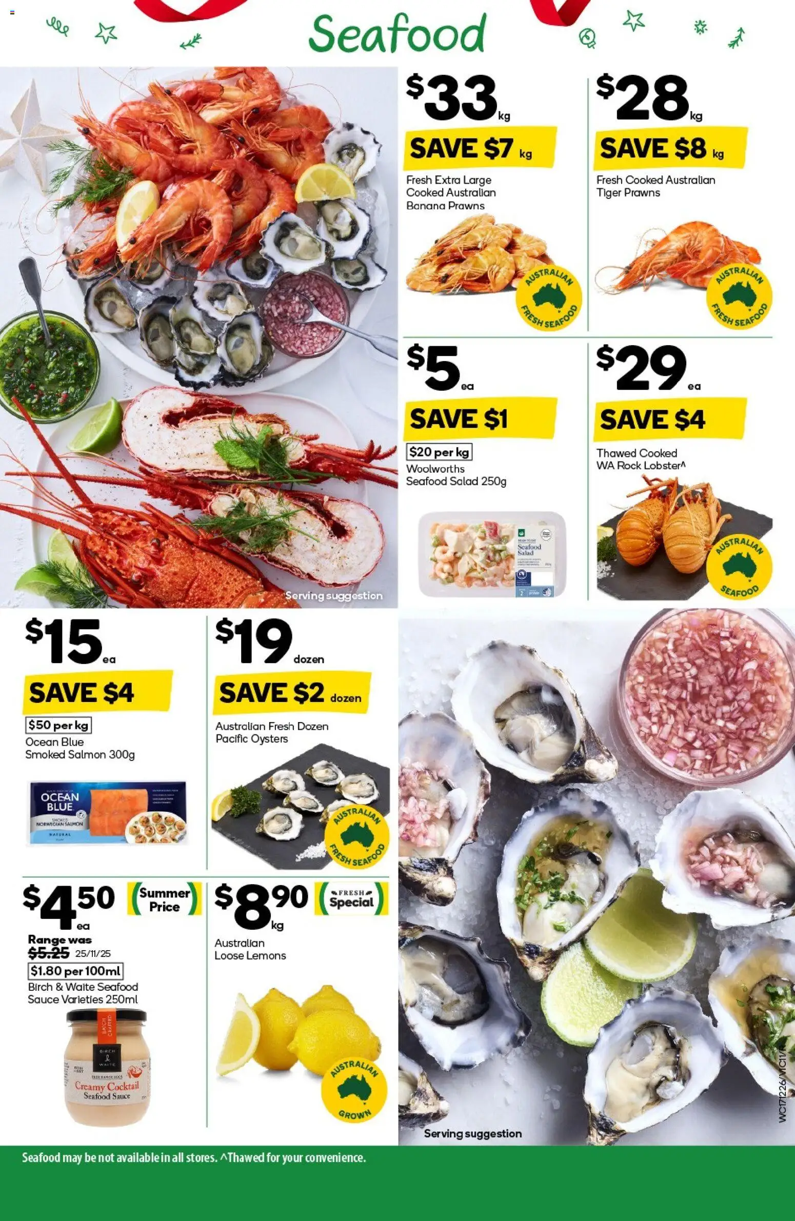 Woolworths catalogue - valid from 17.12.2025 | Page: 11 | Products: Oysters, Salad, Salmon, Seafood