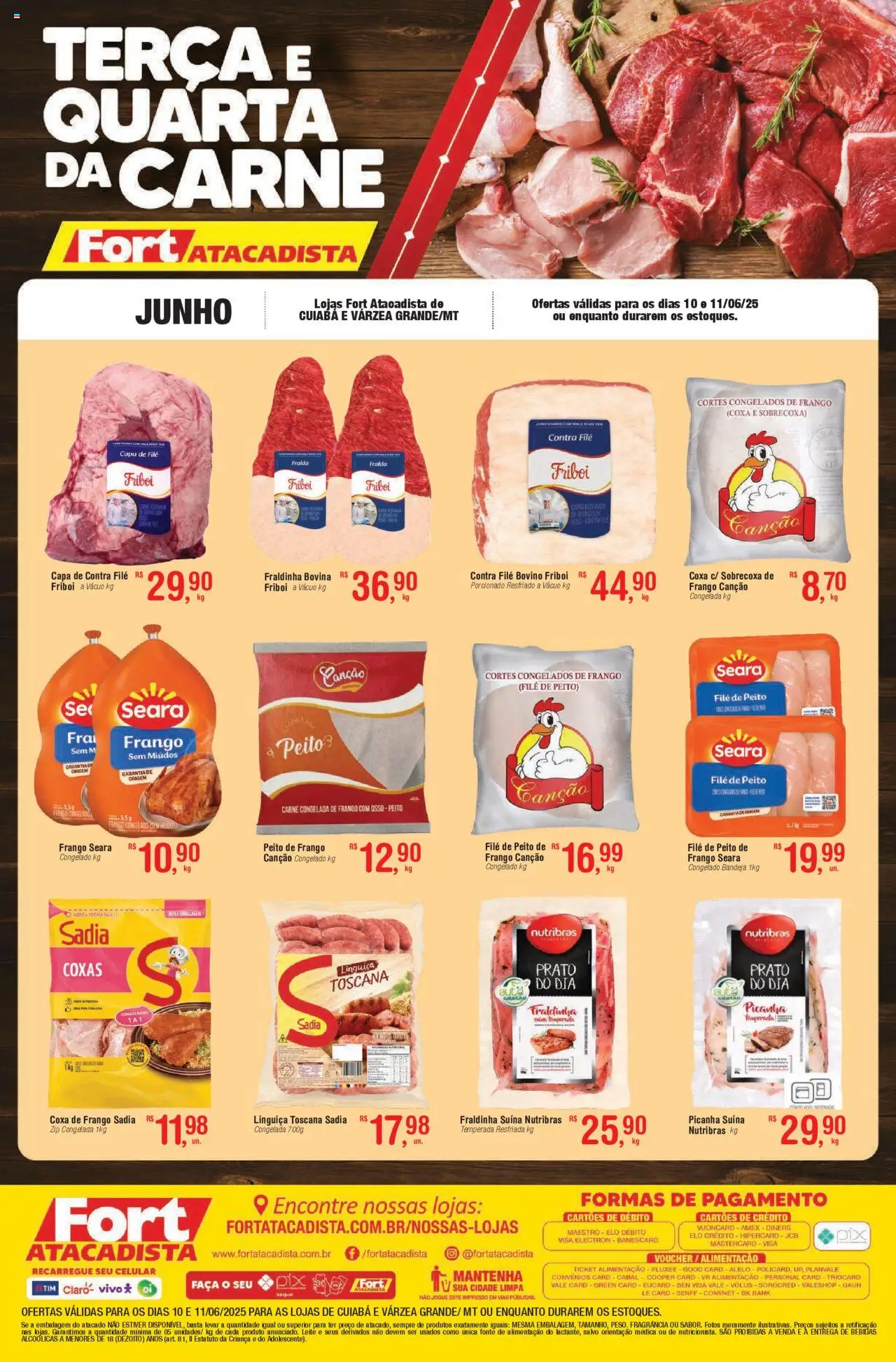 Fort Atacadista Folheto - válido de 10.06.2025 | Página: 1 | Produtos: Coxa de frango, Faca, Bandeja, Frango