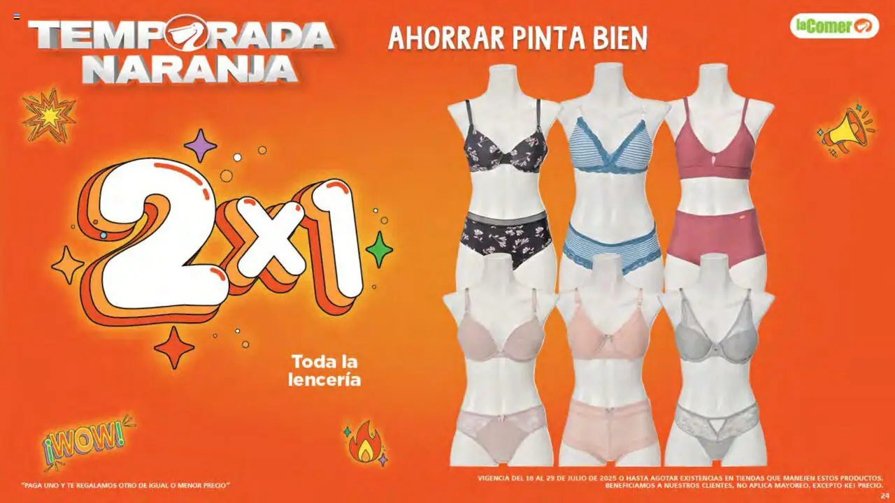 Nuevas ofertas de La Comer válidas en toda la República Mexicana desde el 18.07.2025. ¡Encuentra las mejores ofertas en La Comer - Folleto! | Página: 24 | Productos: Lenceria, Té
