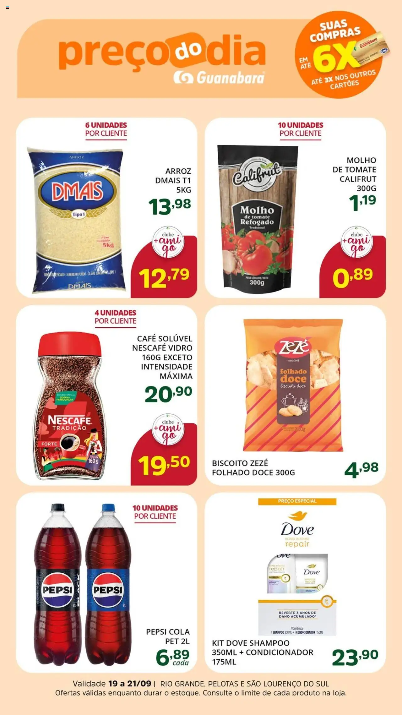 Supermercado Guanabara Folheto - válido de 19.09.2025 | Página: 3 | Produtos: Shampoo, Biscoito, Cola, Café solúvel
