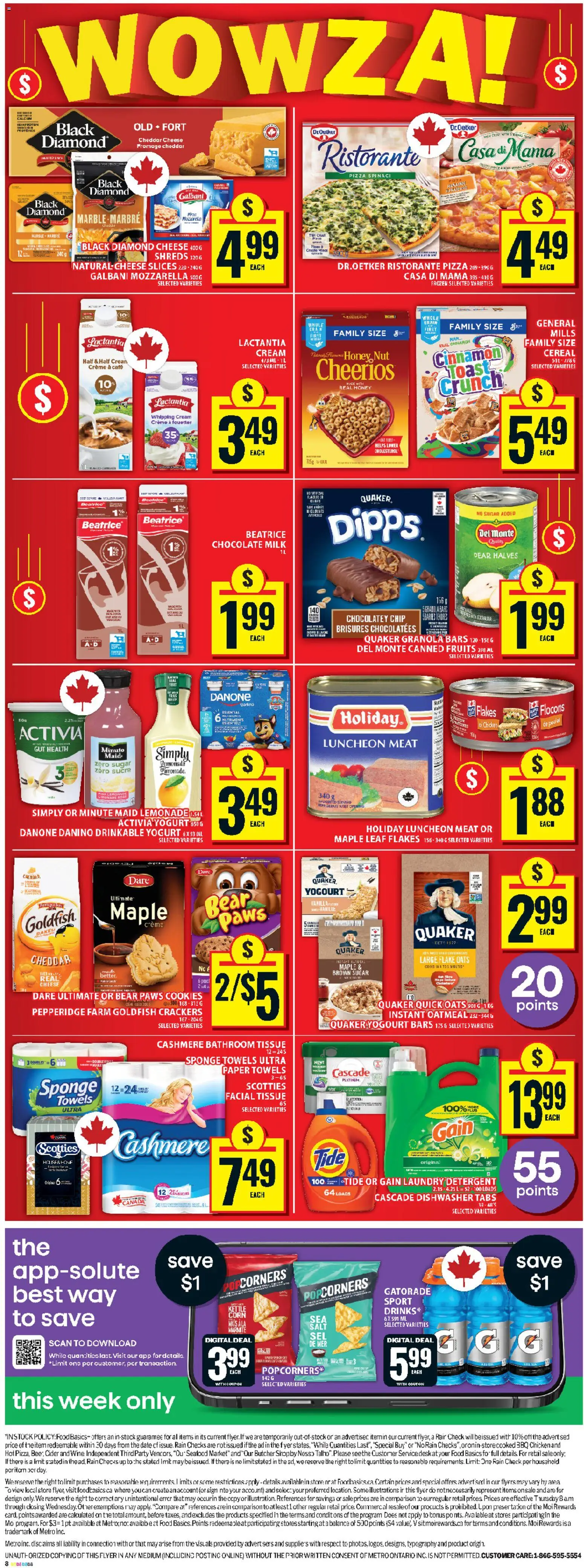 Food Basics flyer valid from 22.01.2026 | Page: 3 | Products: Cream, Yogurt, Wine, Chicken