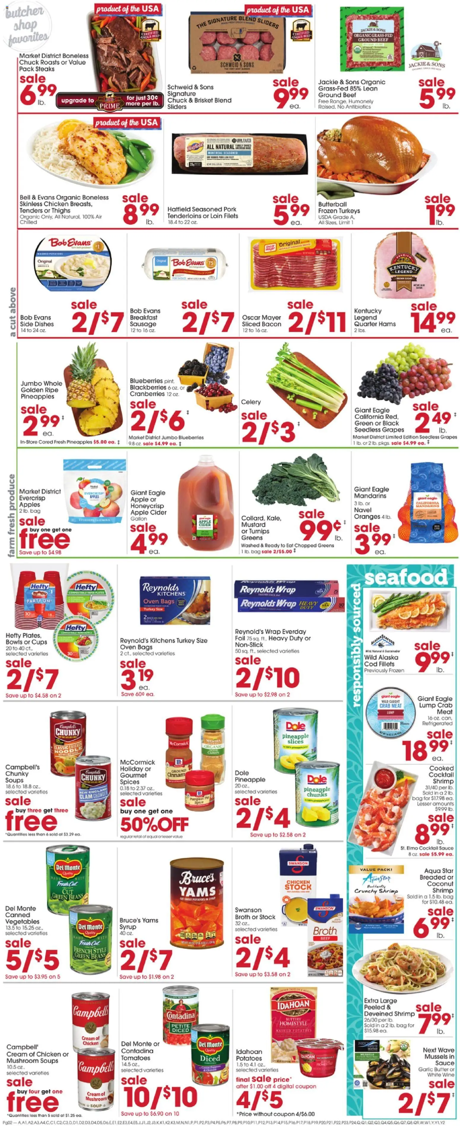 Giant Eagle Weekly Ad - valid from 13.11.2025 | Page: 2 | Products: Oranges, Tomatoes, Sausage, Greens