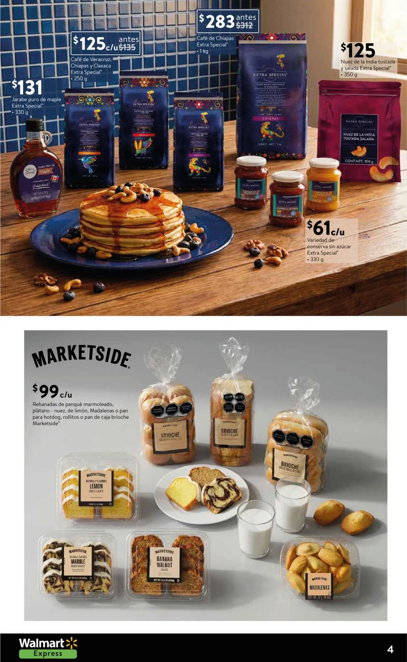 Nuevas ofertas de Walmart Express válidas en toda la República Mexicana desde el 02.01.2026. ¡Encuentra las mejores ofertas en Walmart Express folleto Celebra lo especial! | Página: 4 | Productos: Plátano, Pan, Nuez, Caja