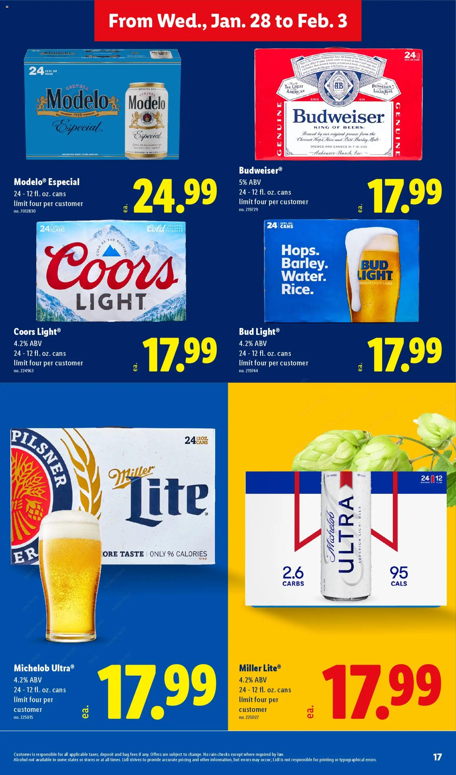 Lidl Weekly Ad - valid from 28.01.2026 | Page: 17 | Products: Beer, Rice, Bag