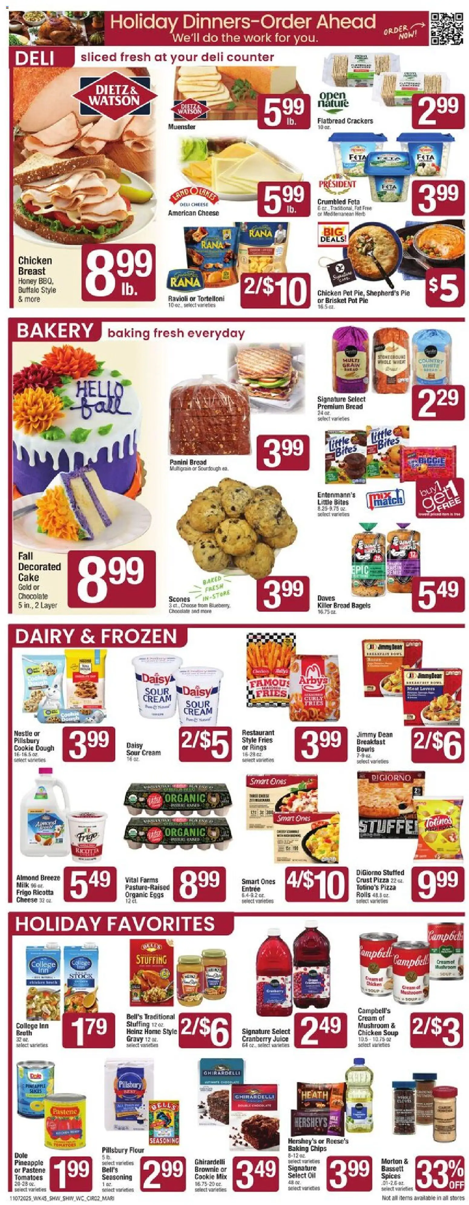 Shaw's Weekly Ad - valid from 07.11.2025 | Page: 2 | Products: Bakery, Oil, Bread, Sour cream