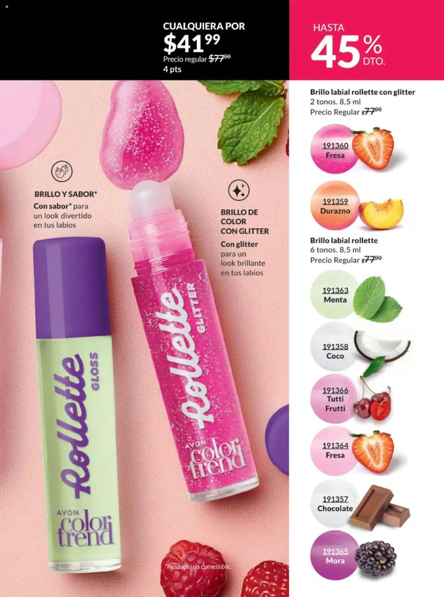 Nuevas ofertas de AVON válidas en toda la República Mexicana desde el 30.01.2026. ¡Encuentra las mejores ofertas en AVON campaña 3 2026! | Página: 45 | Productos: Fresa, Brillo, Glitter, Chocolate