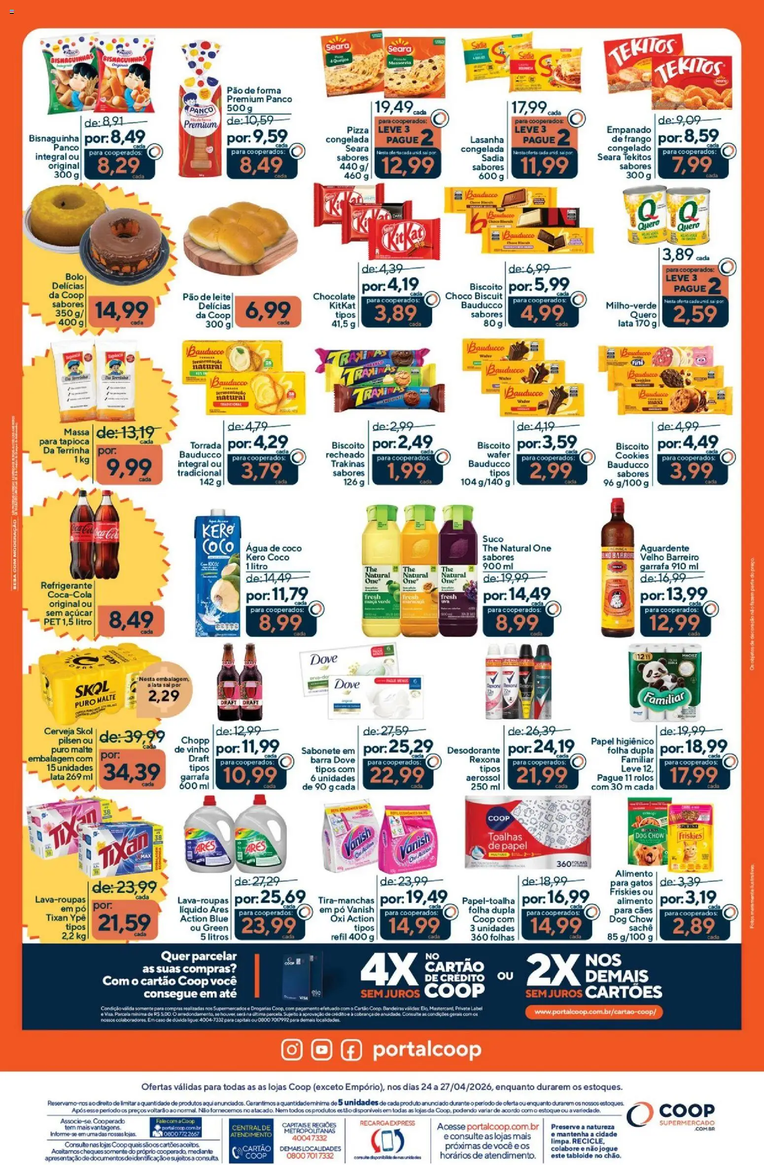 Coop Folheto - válido de 24.04.2026 | Página: 2 | Produtos: Água de coco, Pão, Massa, Refrigerante