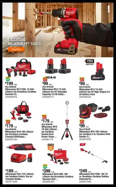 Preview of Home Depot weekly ads valid from 03.11.2025 | Page: 2 | Products: Sander, Battery, Rotary Tool, Hammer