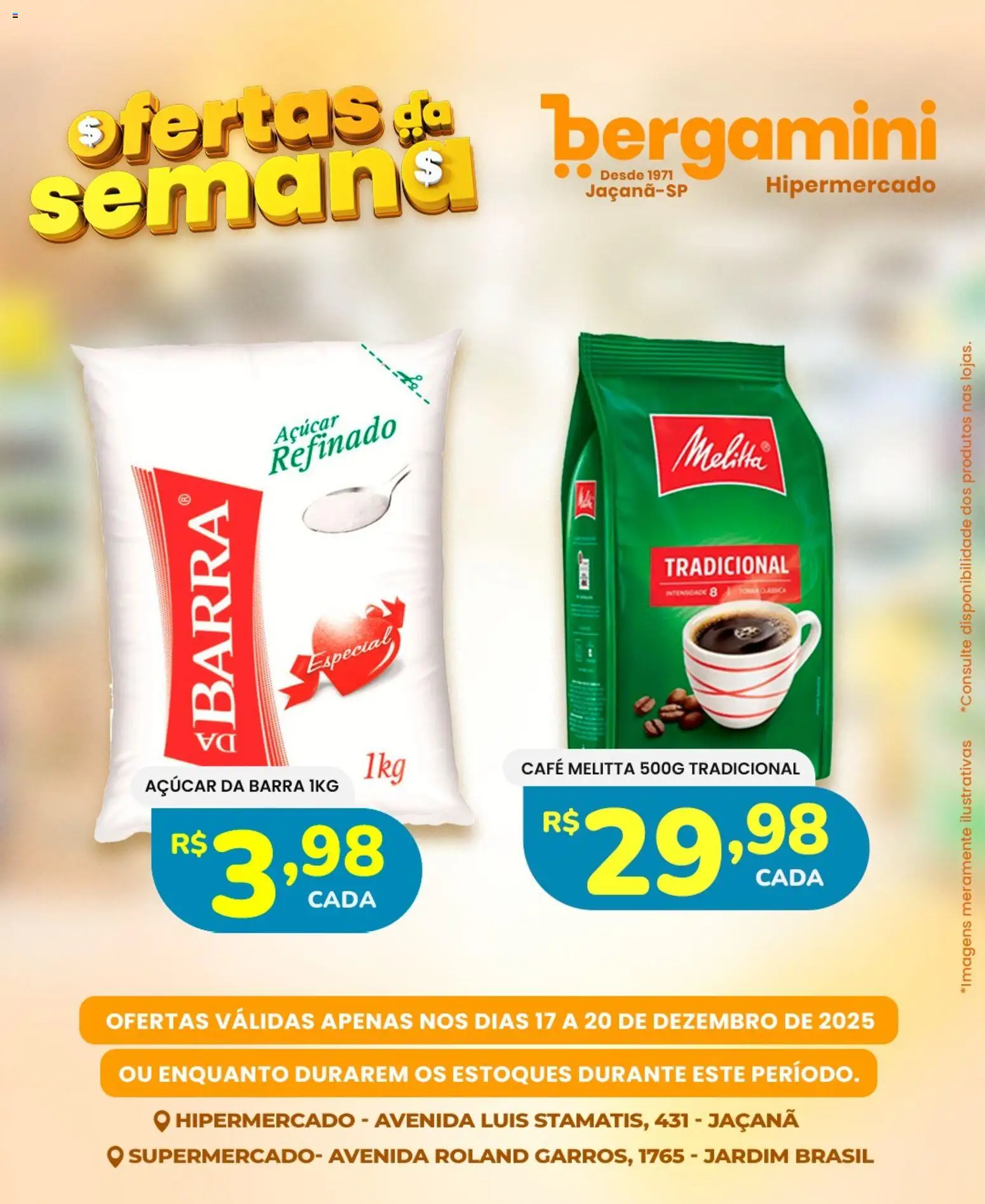 Supermercado Bergamini Folheto - válido de 17.12.2025 | Página: 3 | Produtos: Café, Açúcar