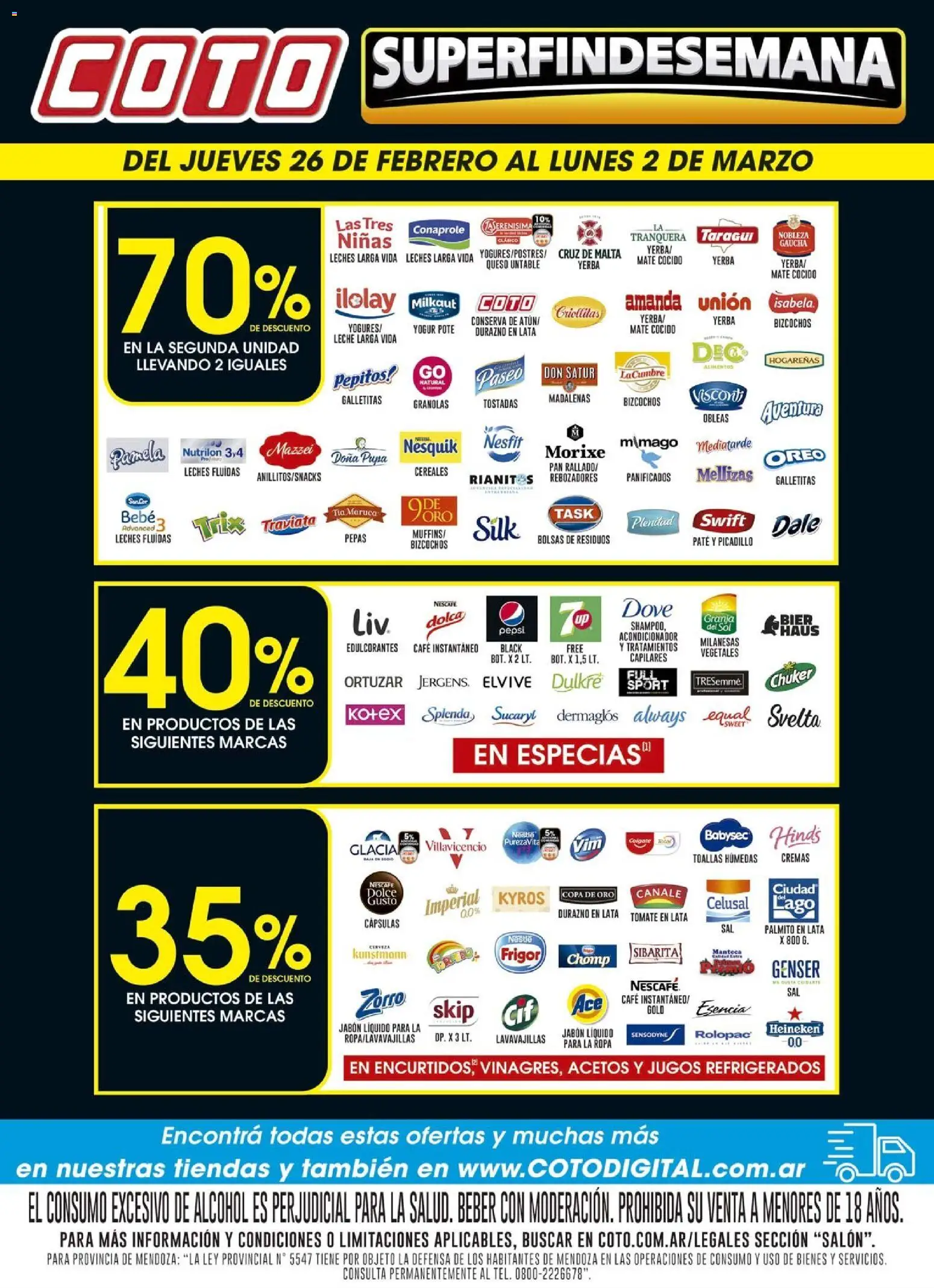 Coto - Salon B │ válido desde el 26.02.2026 | Página: 1 | Productos: Lavavajillas, Queso, Cerveza, Cereales