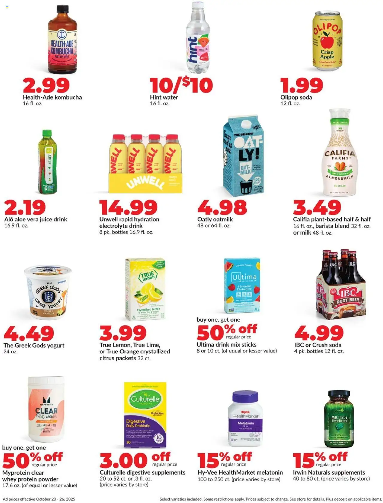 HyVee Weekly Ad - valid from 20.10.2025 | Page: 29 | Products: Melatonin, Powder, Water, Lemon