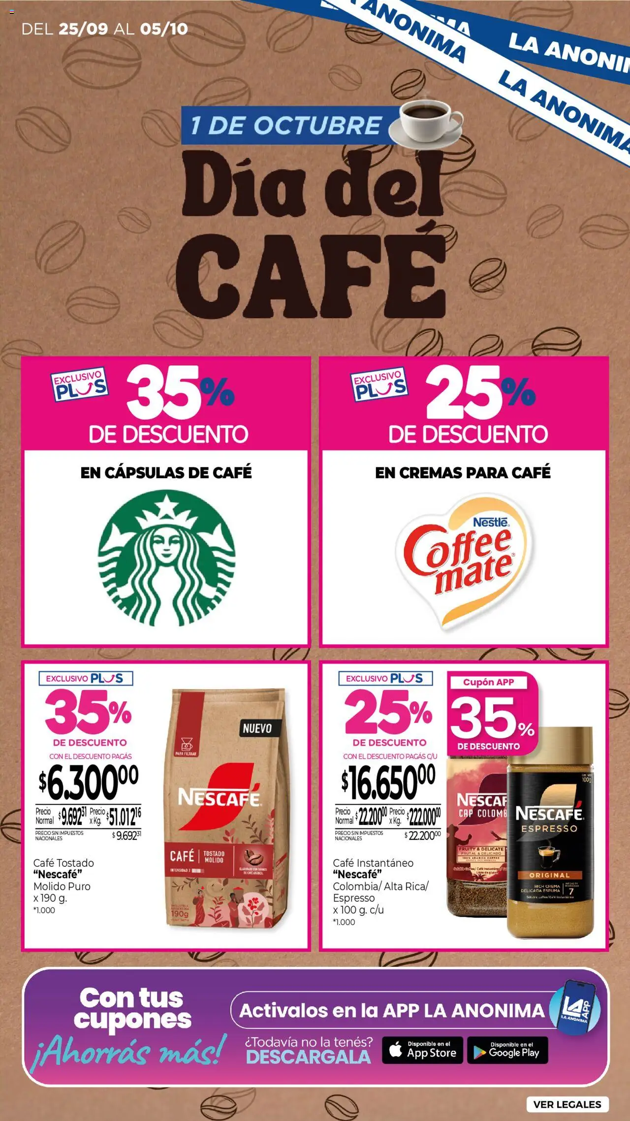 La Anonima catálogo │ válido desde el 25.09.2025 | Página: 2 | Productos: Mate, Espuma, Café, Crema