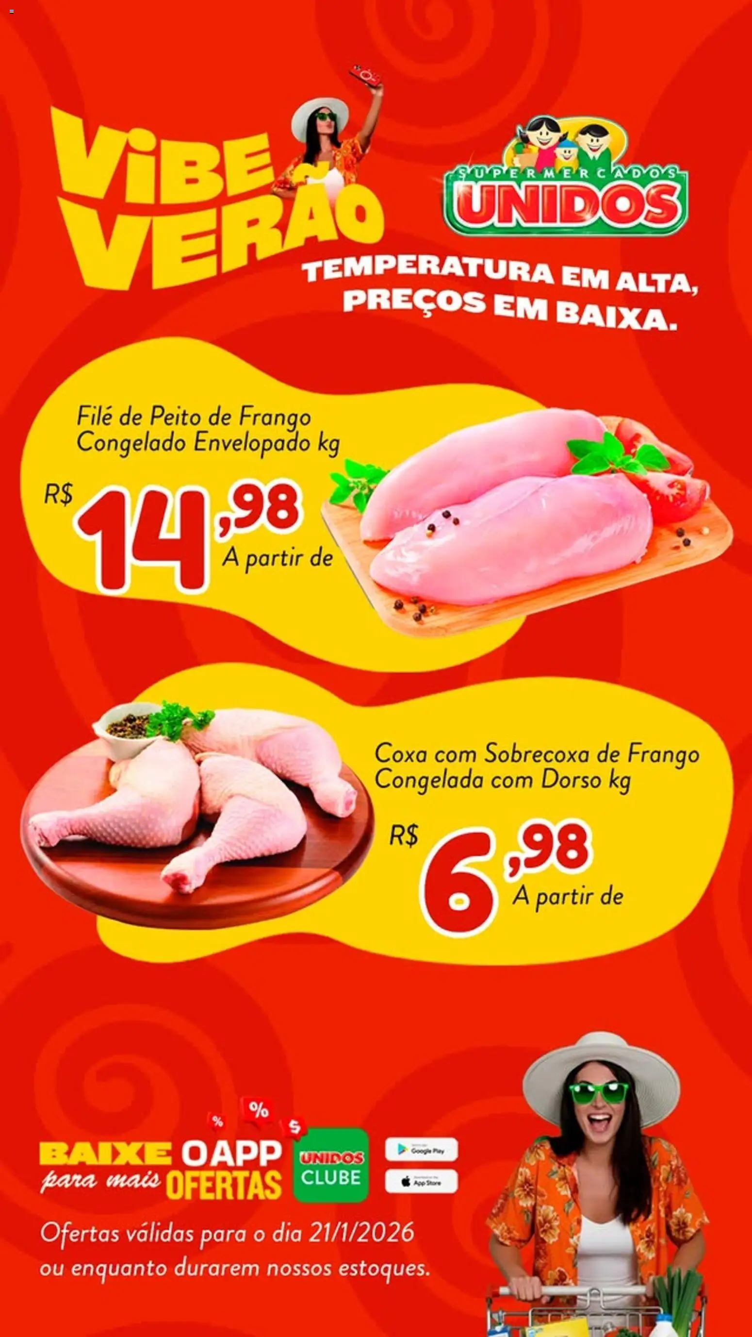 Supermercados Unidos Folheto - válido de 21.01.2026 | Página: 2 | Produtos: Frango, Peito de frango