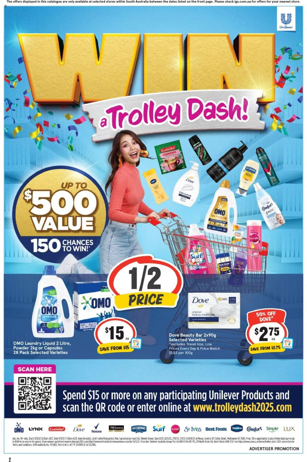 IGA catalogue - valid from 13.08.2025 | Page: 3 | Products: Powder, Cream, Laundry, Game